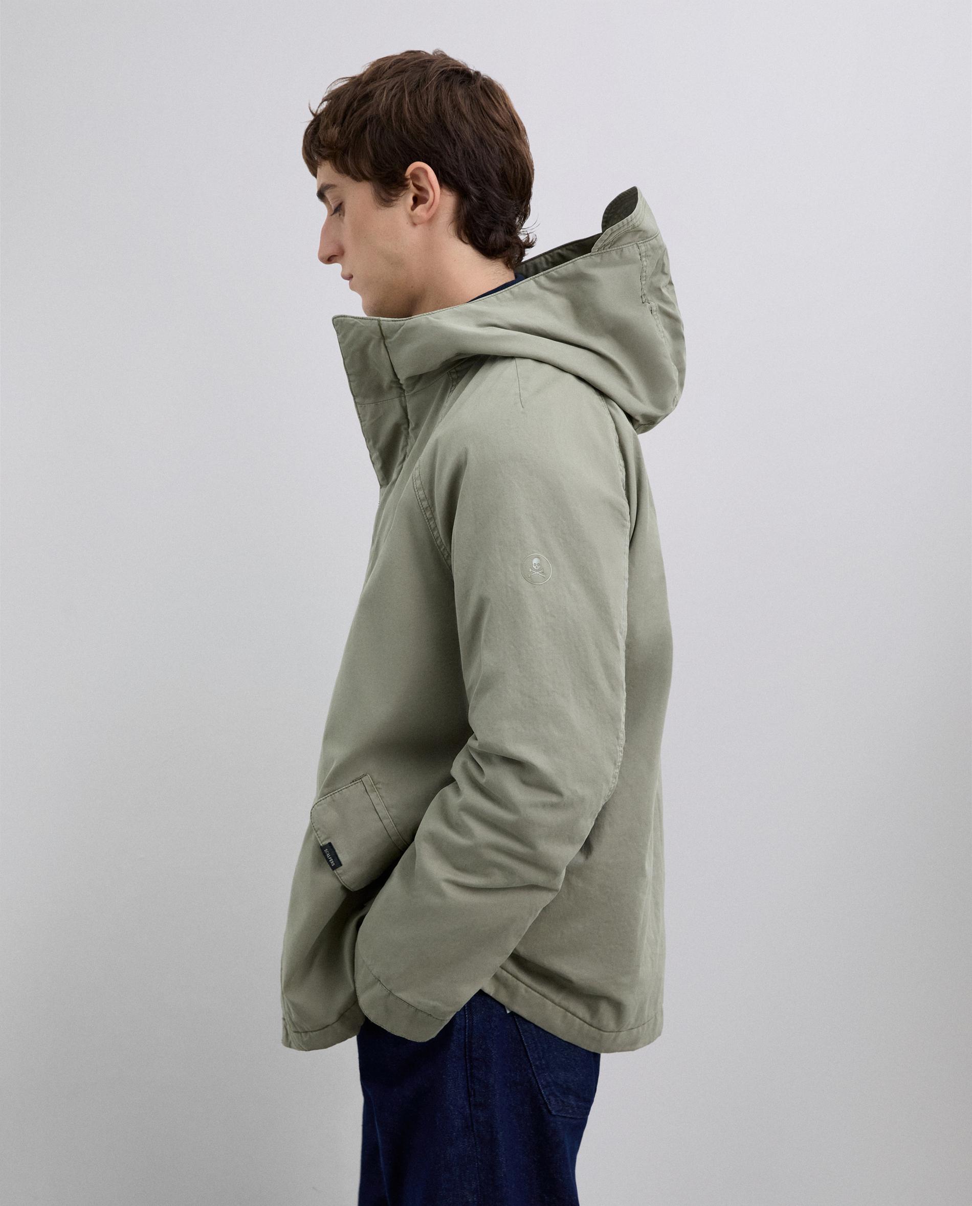 Parka Leve com Capuz Fixo Verde-antiquário-4
