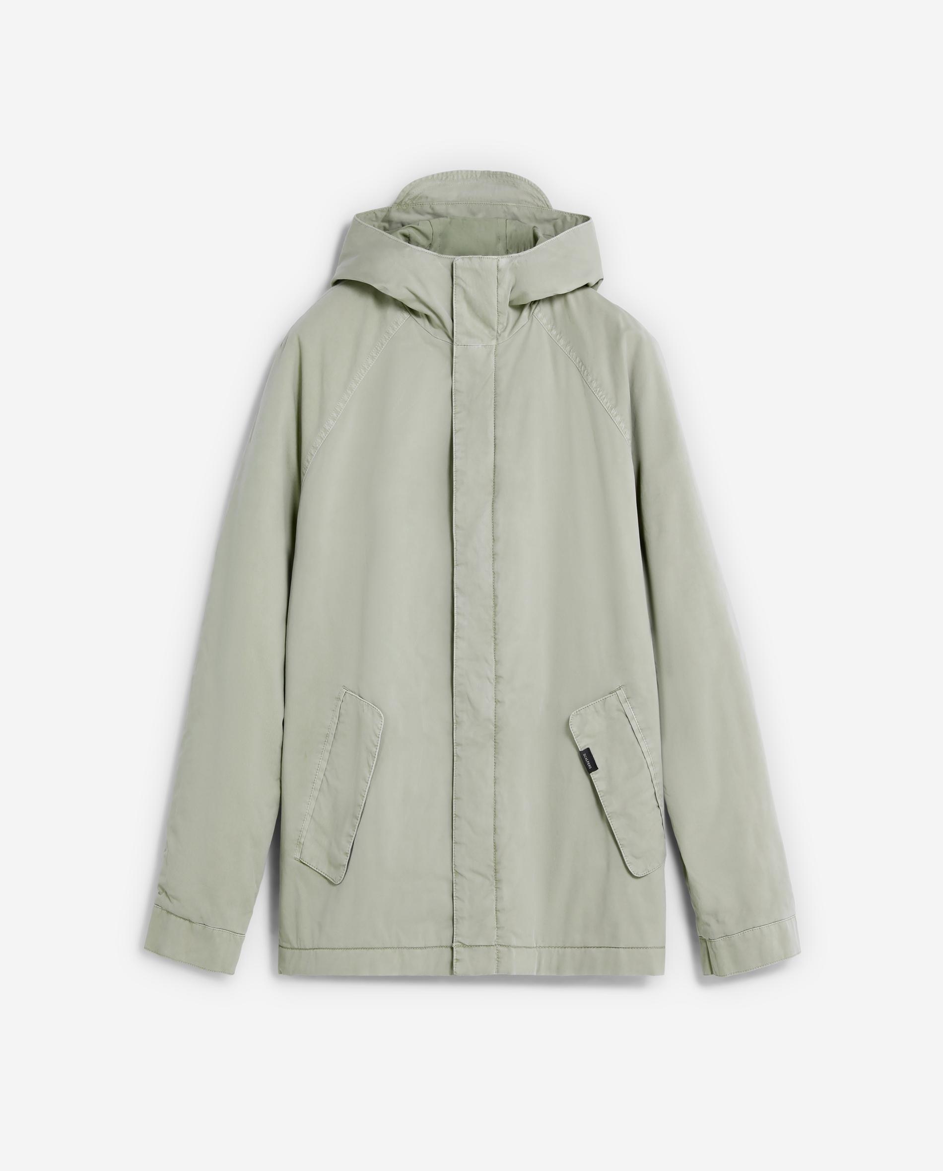 Parka Leve com Capuz Fixo Verde-antiquário-6