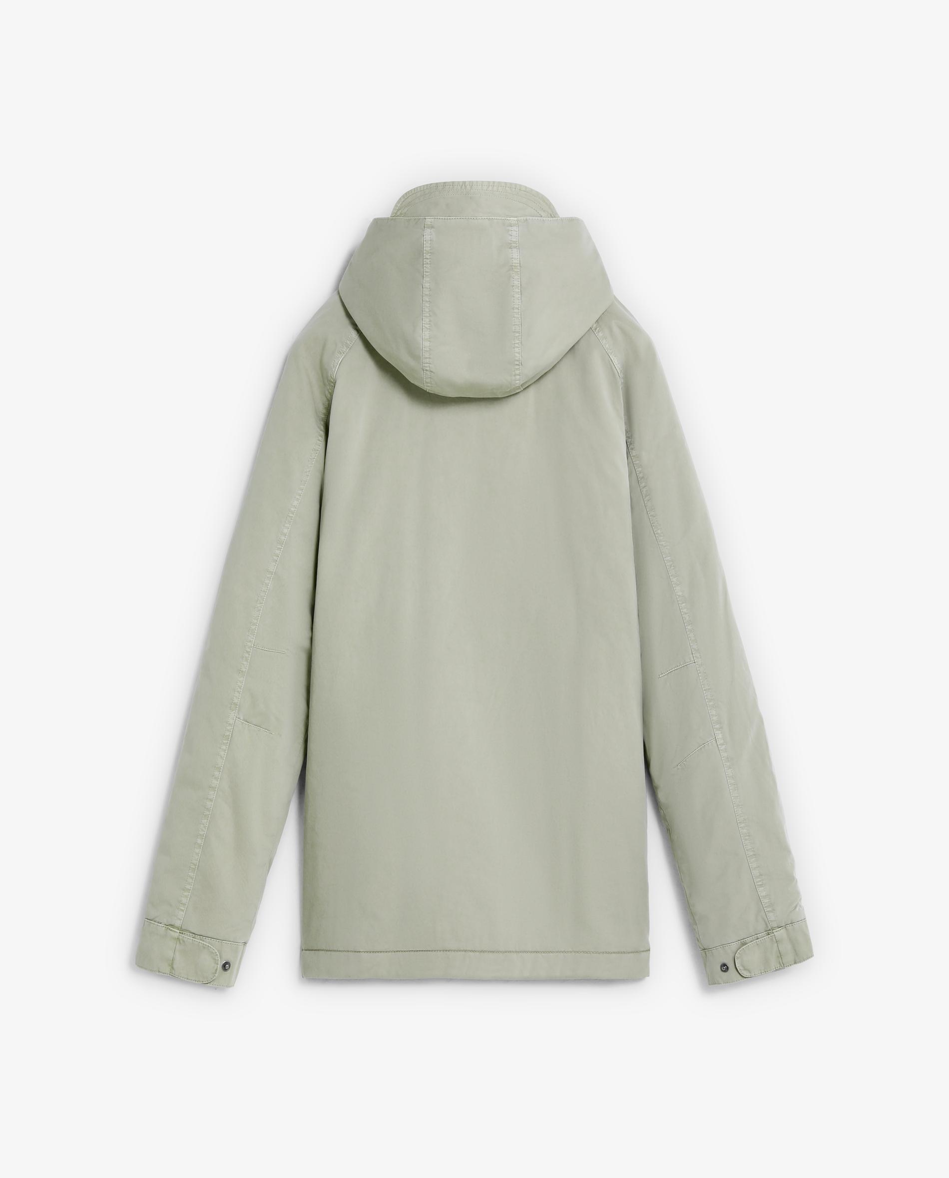 Parka Leve com Capuz Fixo Verde-antiquário-7