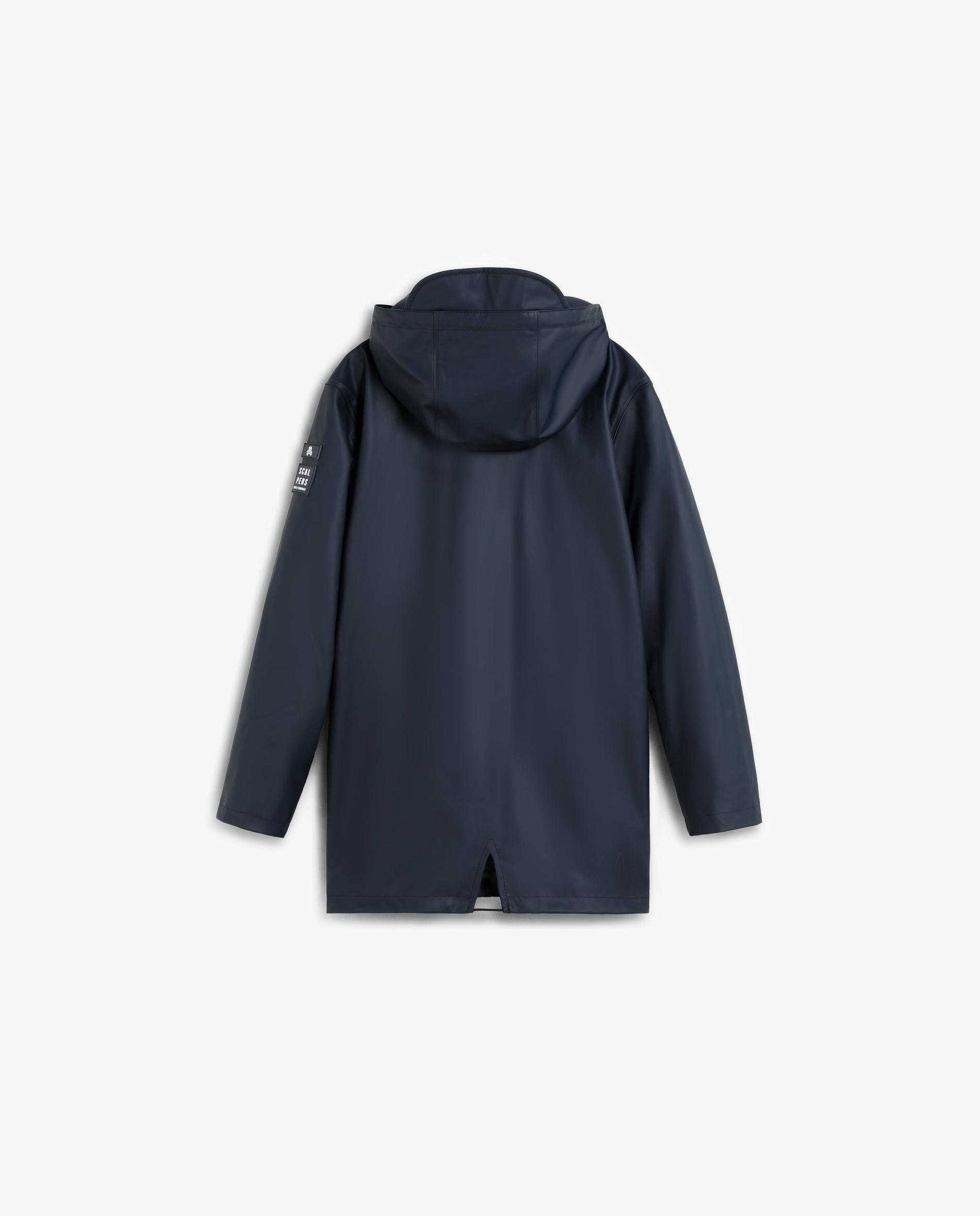 Parka Impermeável com Capuz Ajustável Azul-marinho-5