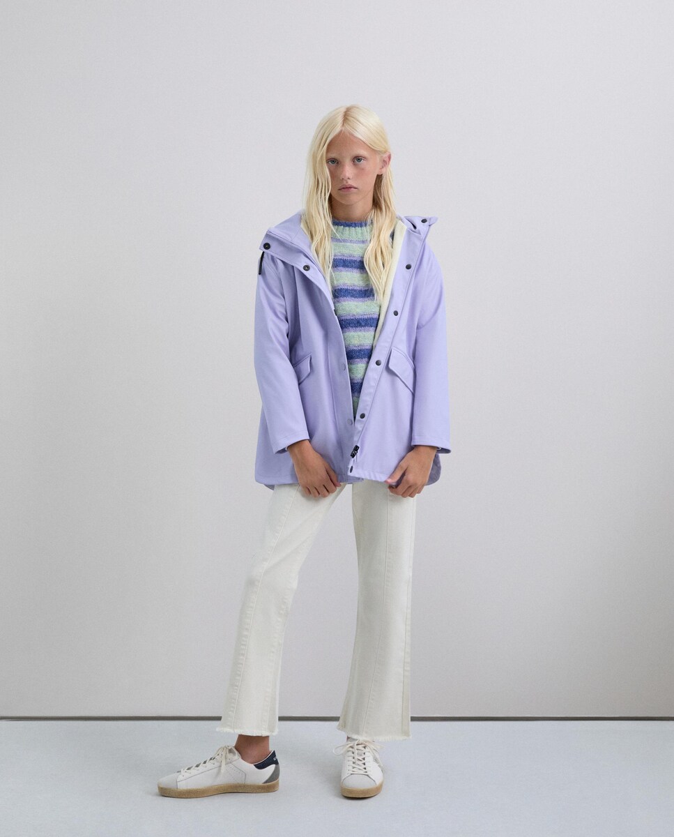 Parka Impermeável com Capuz Roxo-2