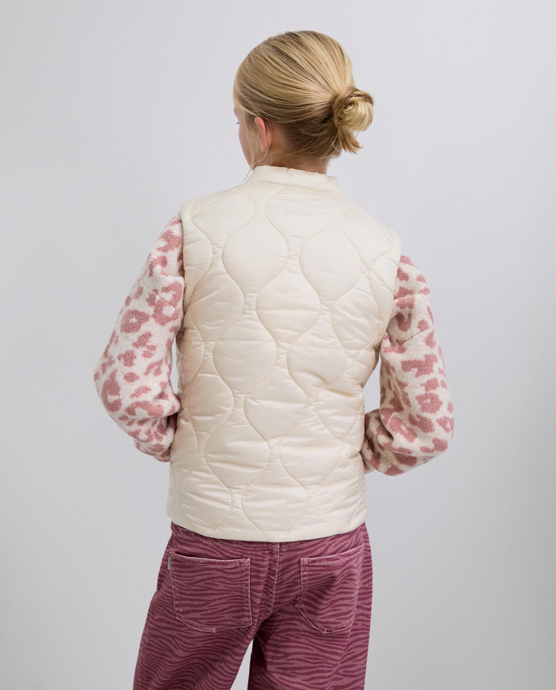 Colete Infantil Acolchoado com Logo Bordado Pérola-3