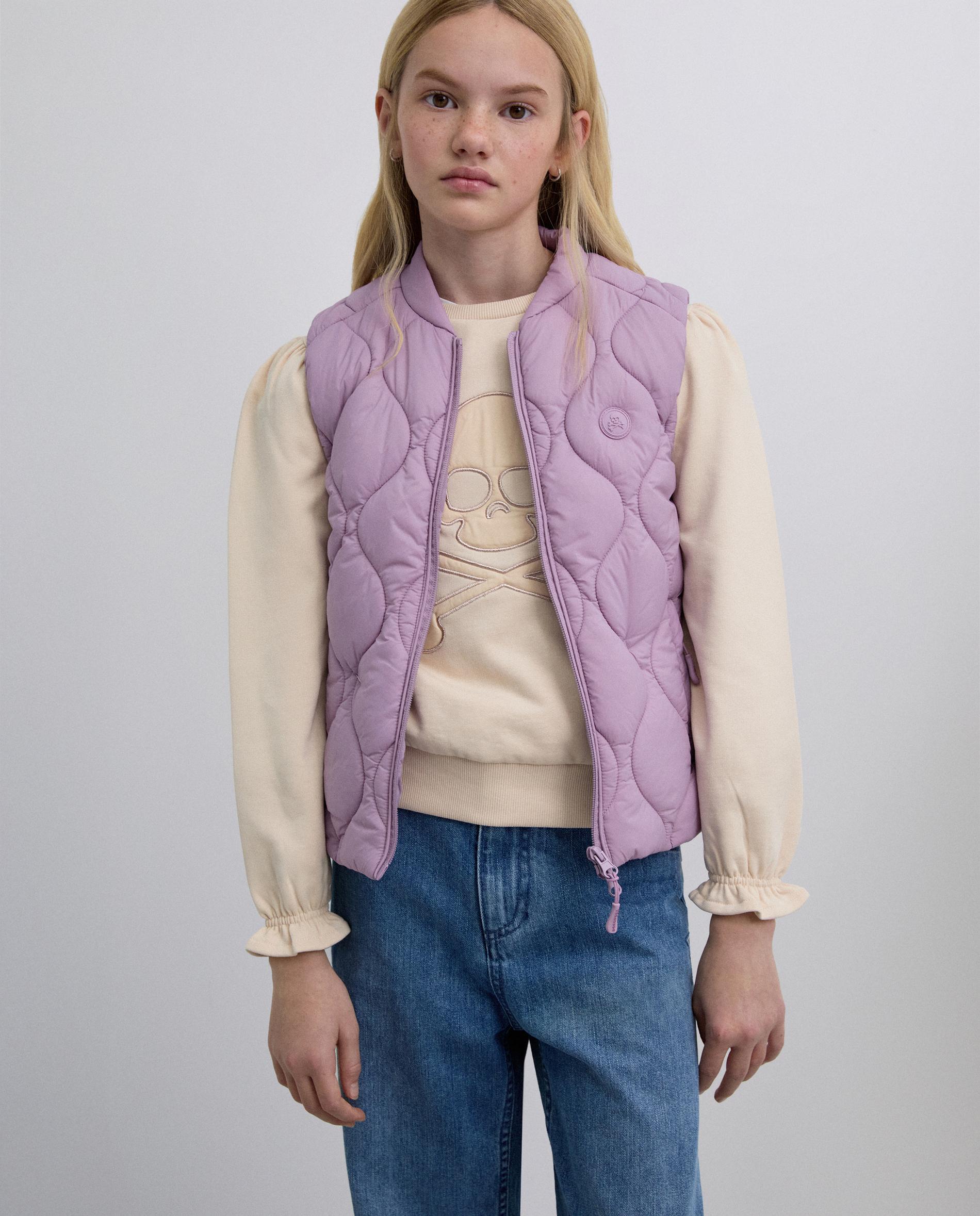 Colete Infantil Acolchoado com Logo Bordado Roxo-1