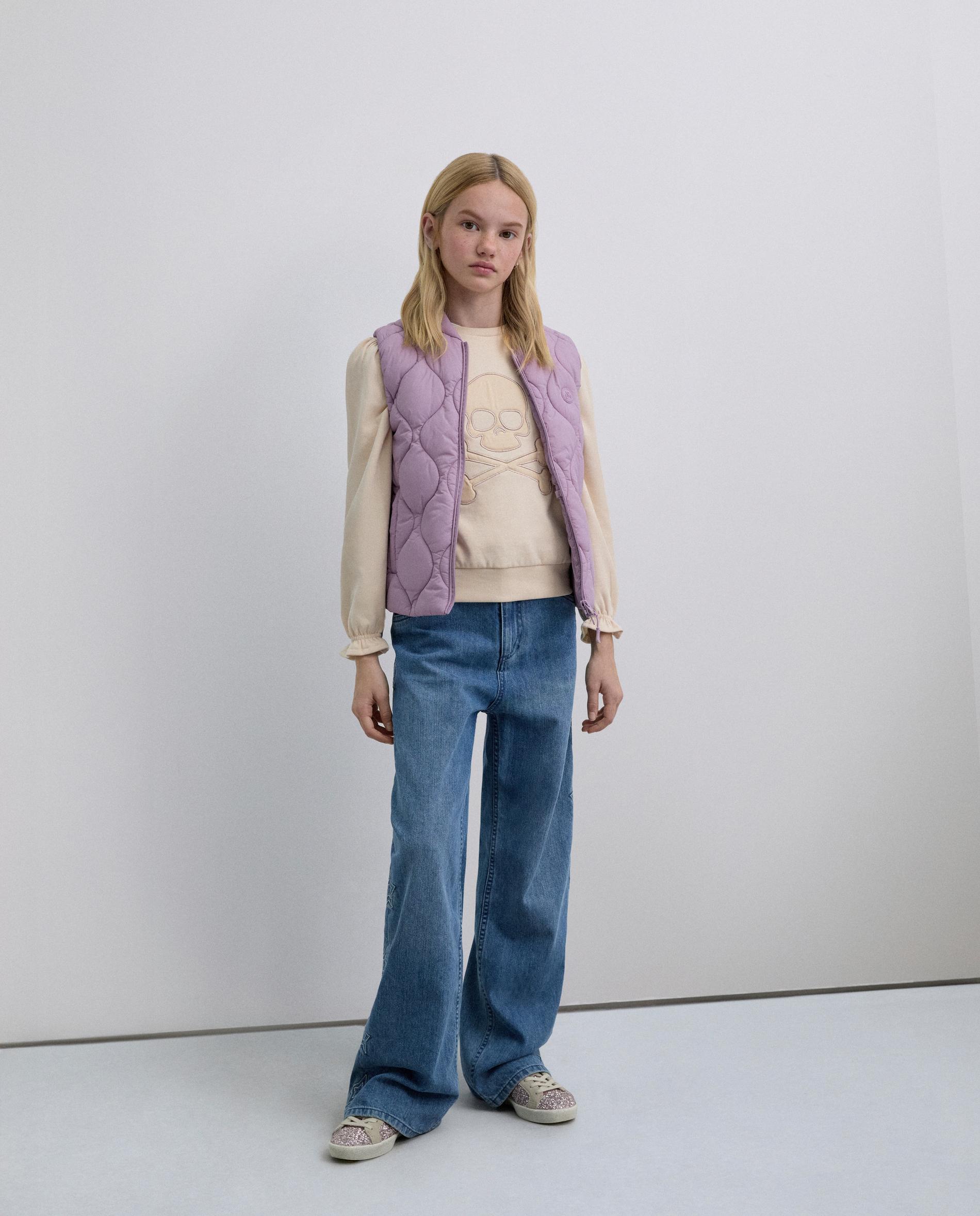 Colete Infantil Acolchoado com Logo Bordado Roxo-3