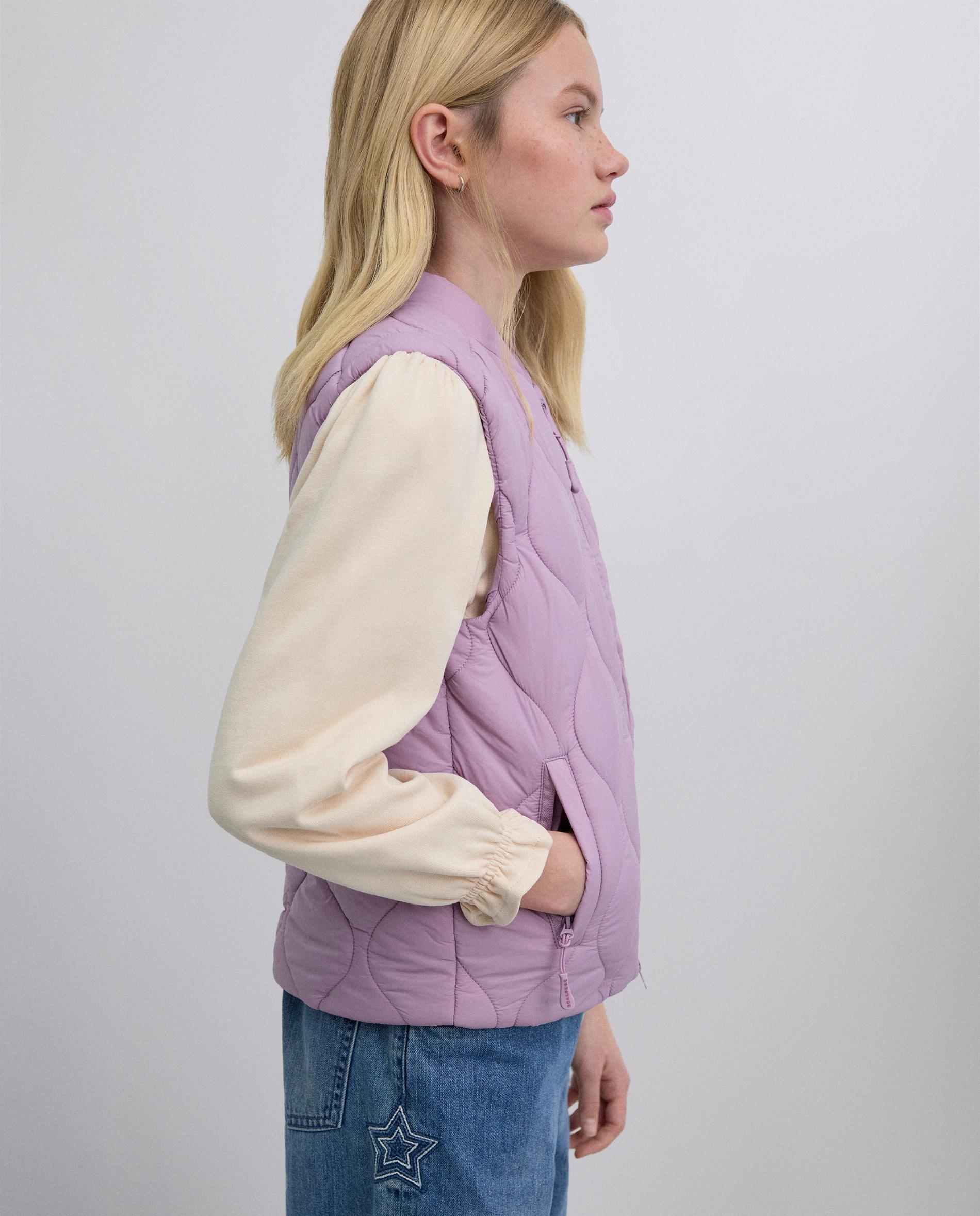 Colete Infantil Acolchoado com Logo Bordado Roxo-4