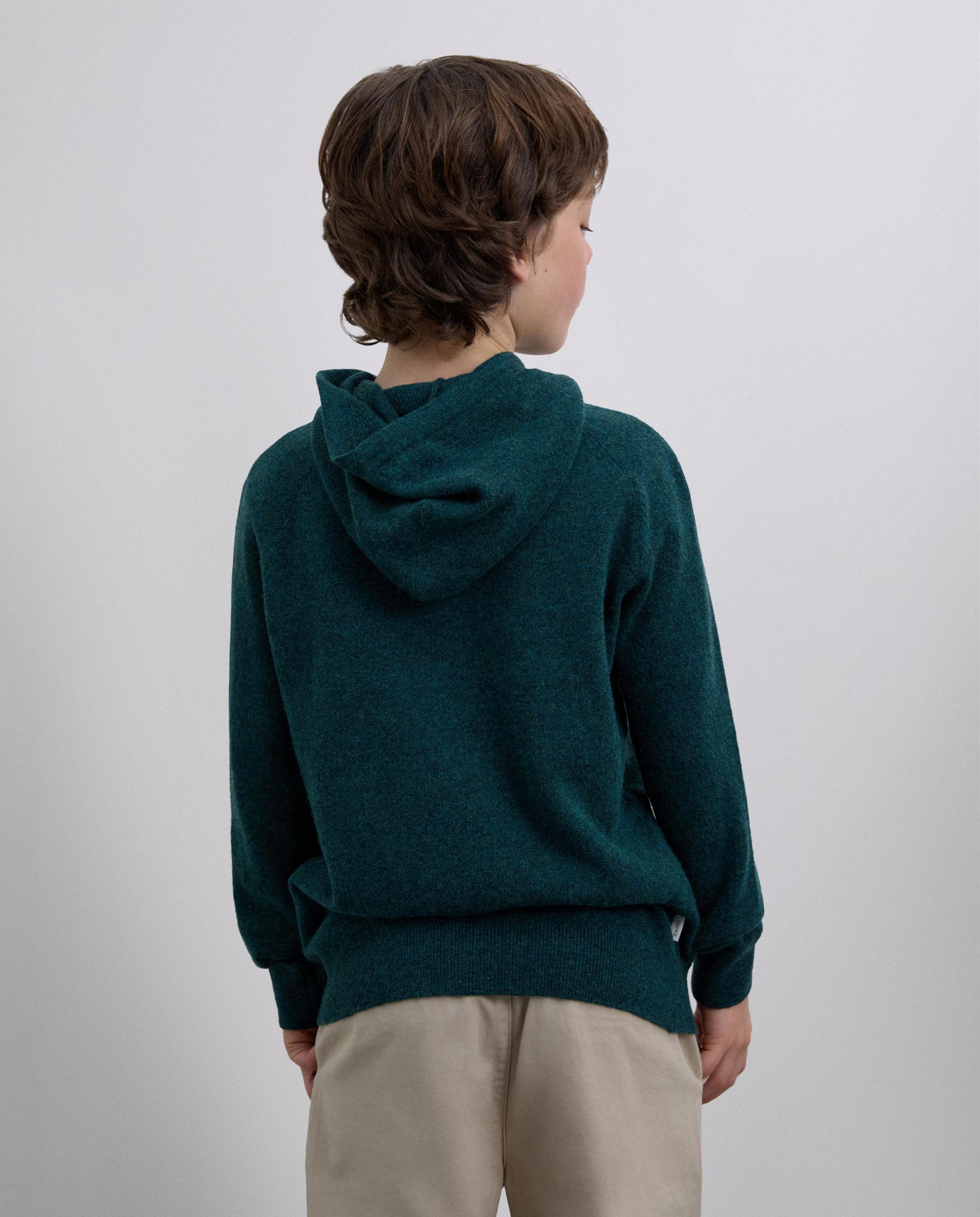 Camisola Infantil com Capuz com Caveira em Contraste Scalpers Verde-escuro-2