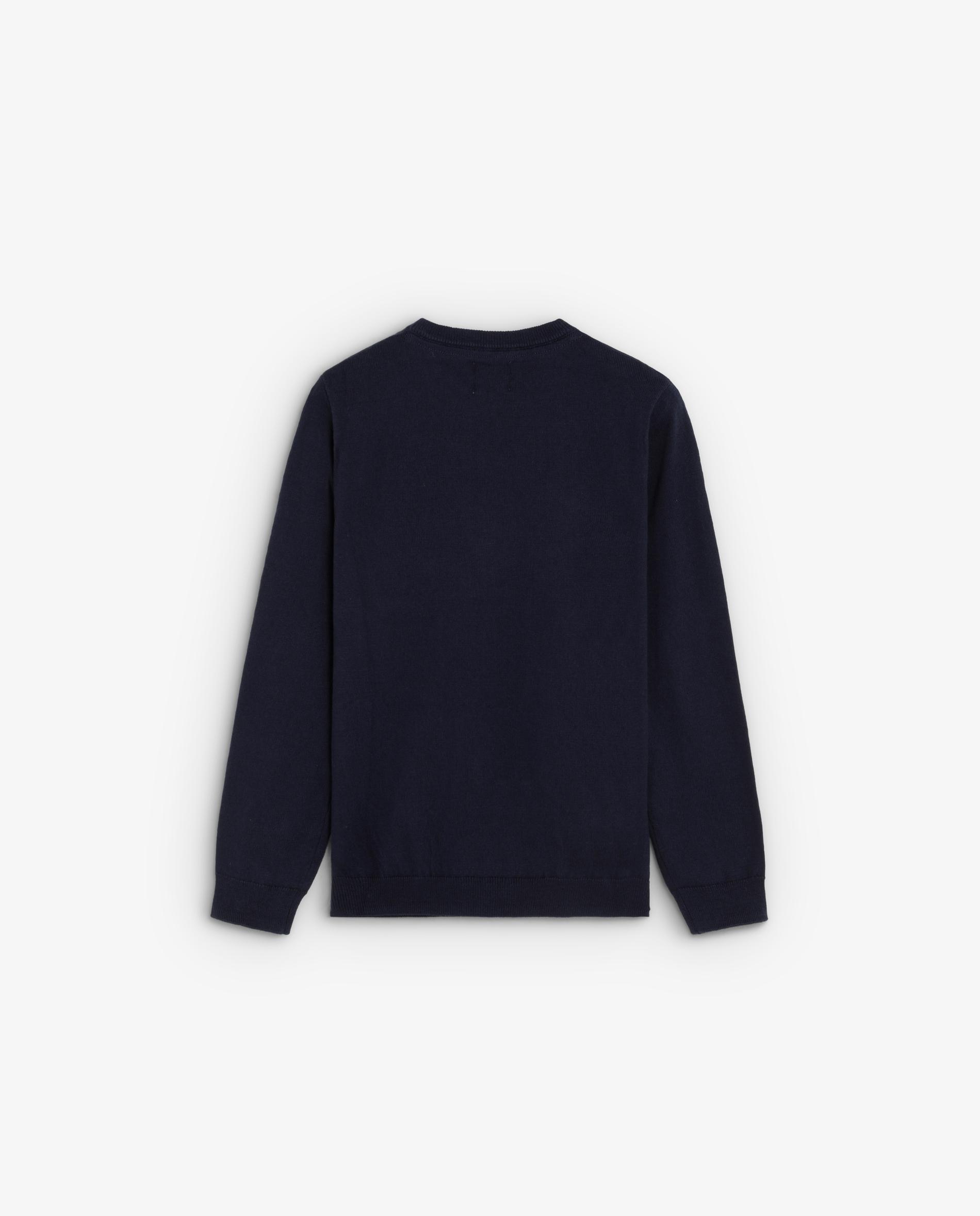 Camisola Infantil Lisa com Gola Redonda Navy-2