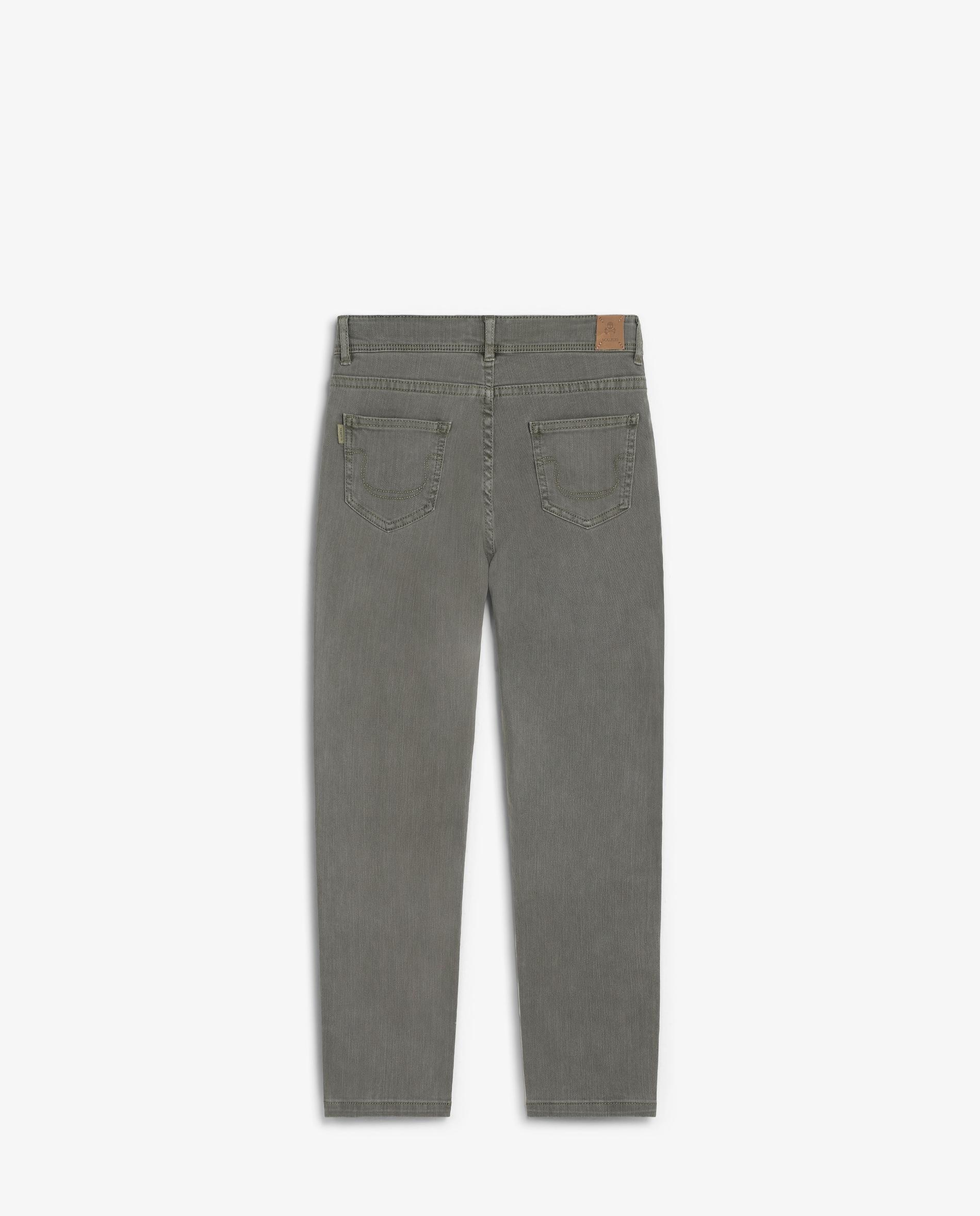 Calças Cinco Bolsos Infantil em Algodão com Presilhas Caqui-2