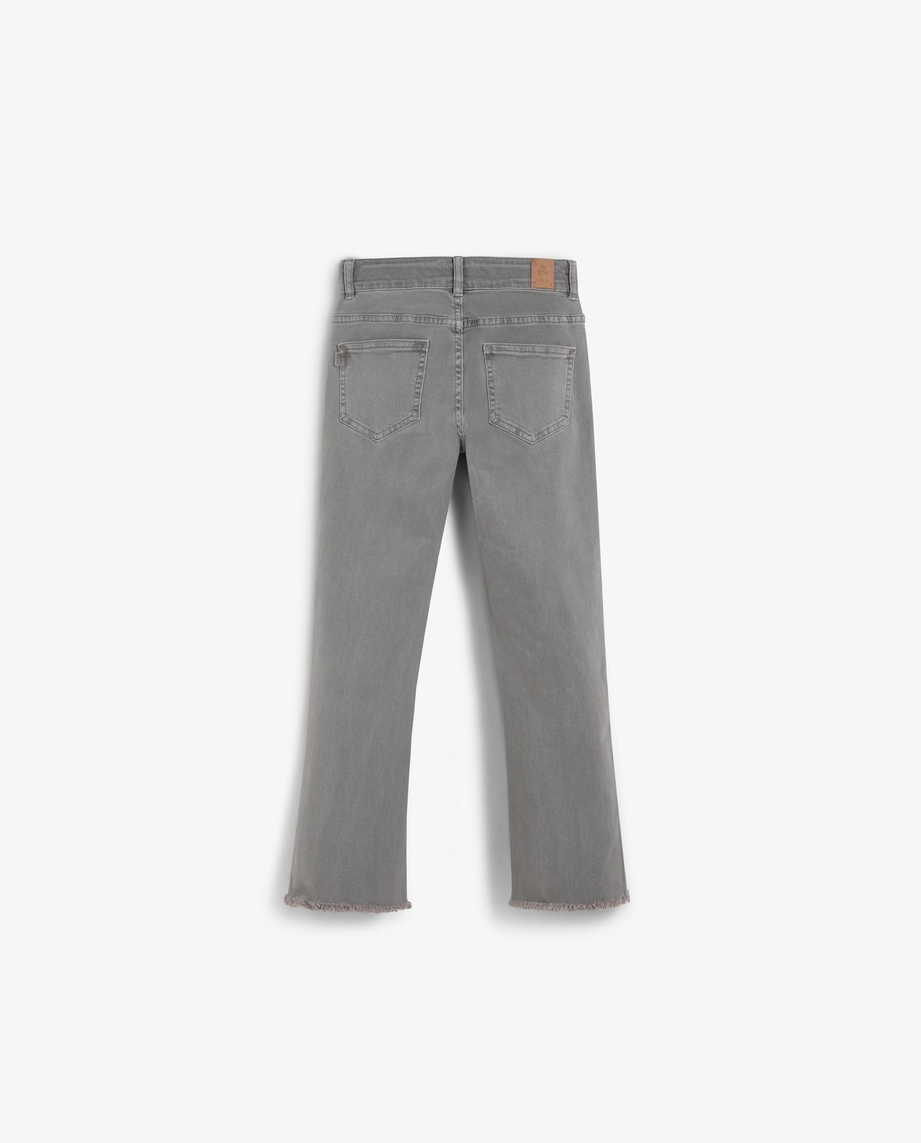 Calças Jeans Corte Flare com Acabamentos Desfiados na Bainha Scalpers Cinzento-7