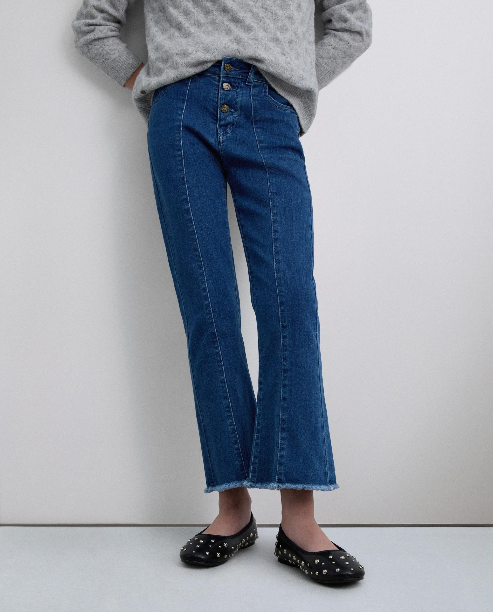 Calças Jeans Infantil com Cintura Elástica e Fecho de Botão Scalpers Azul-3