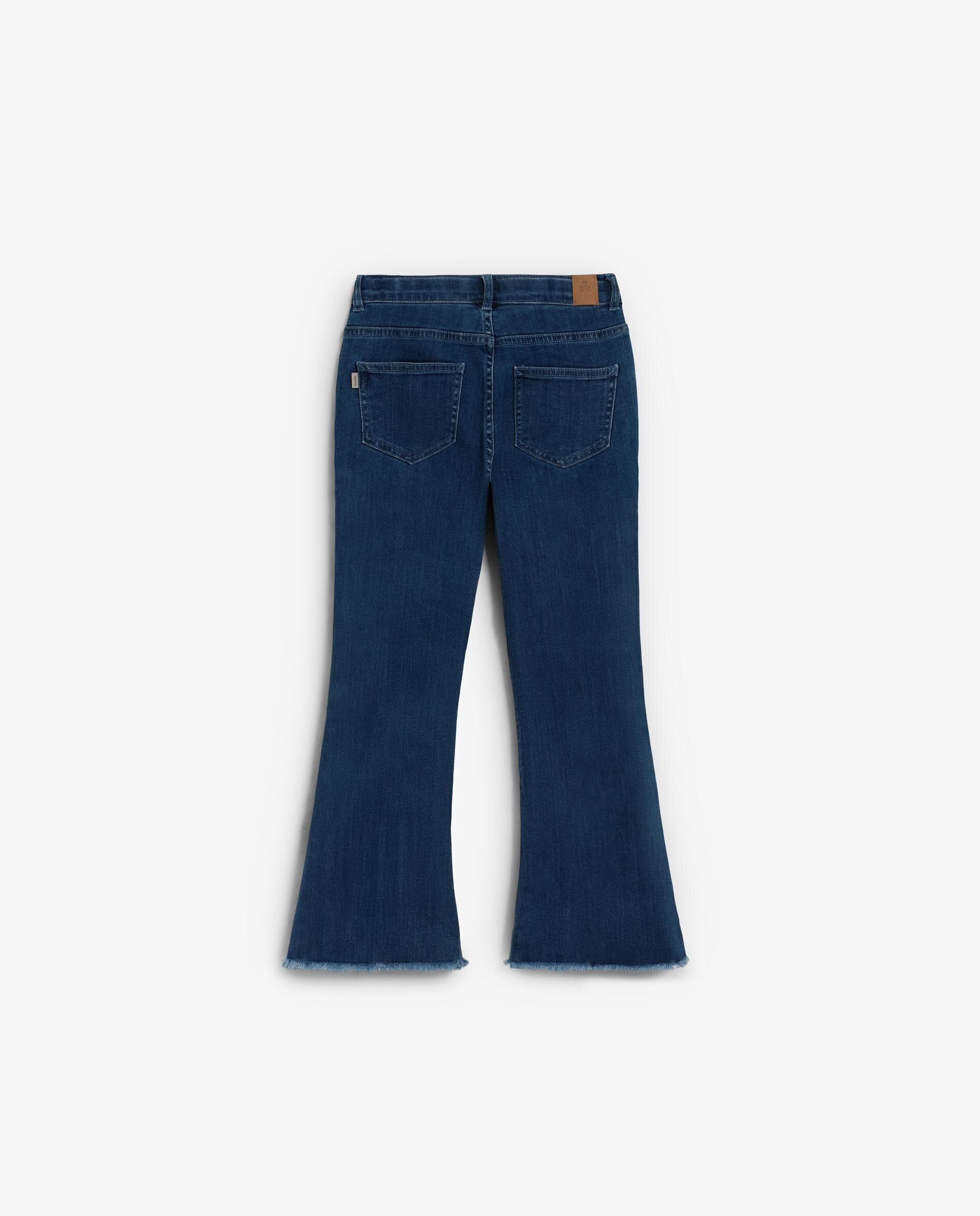 Calças Jeans Infantil com Cintura Elástica e Fecho de Botão Scalpers Azul-4