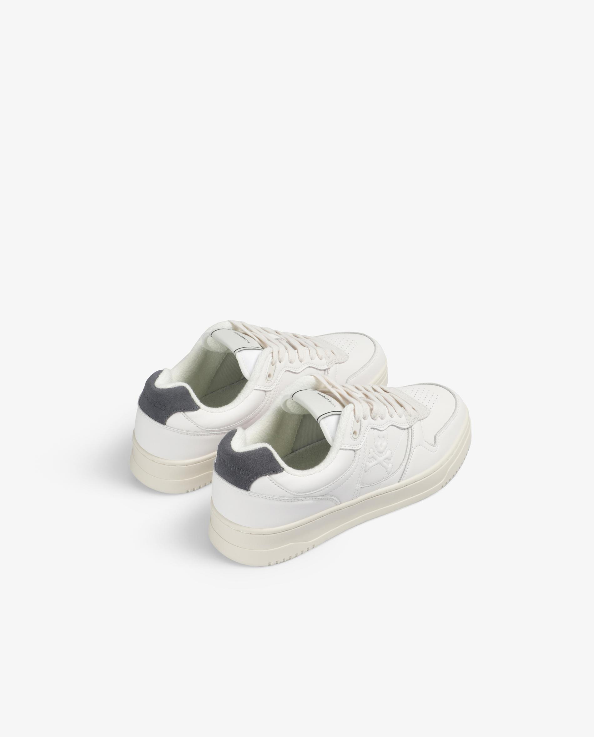 Sapatilhas Retro de Couro com Atacadores Azul / Branco-3