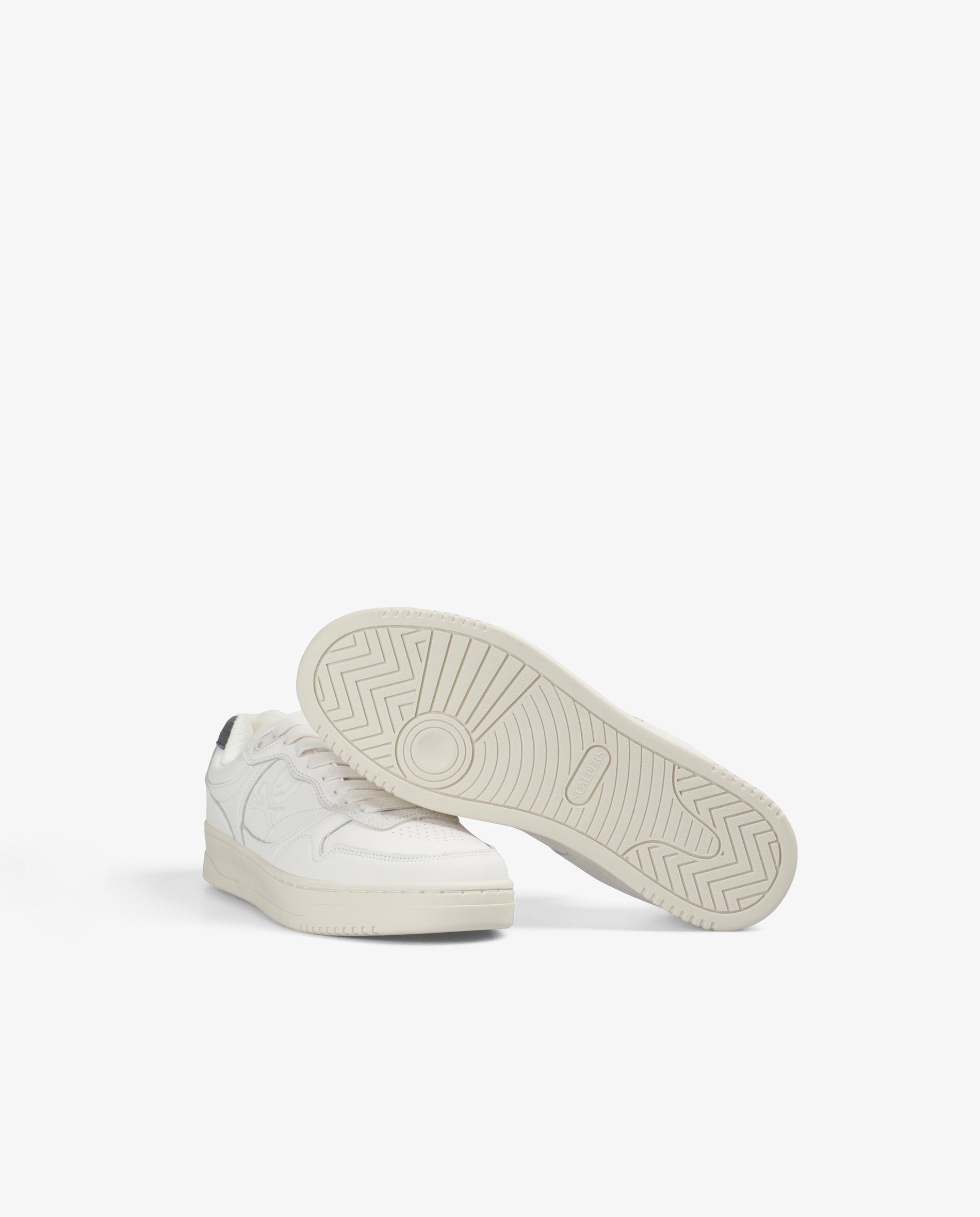 Sapatilhas Retro de Couro com Atacadores Azul / Branco-4