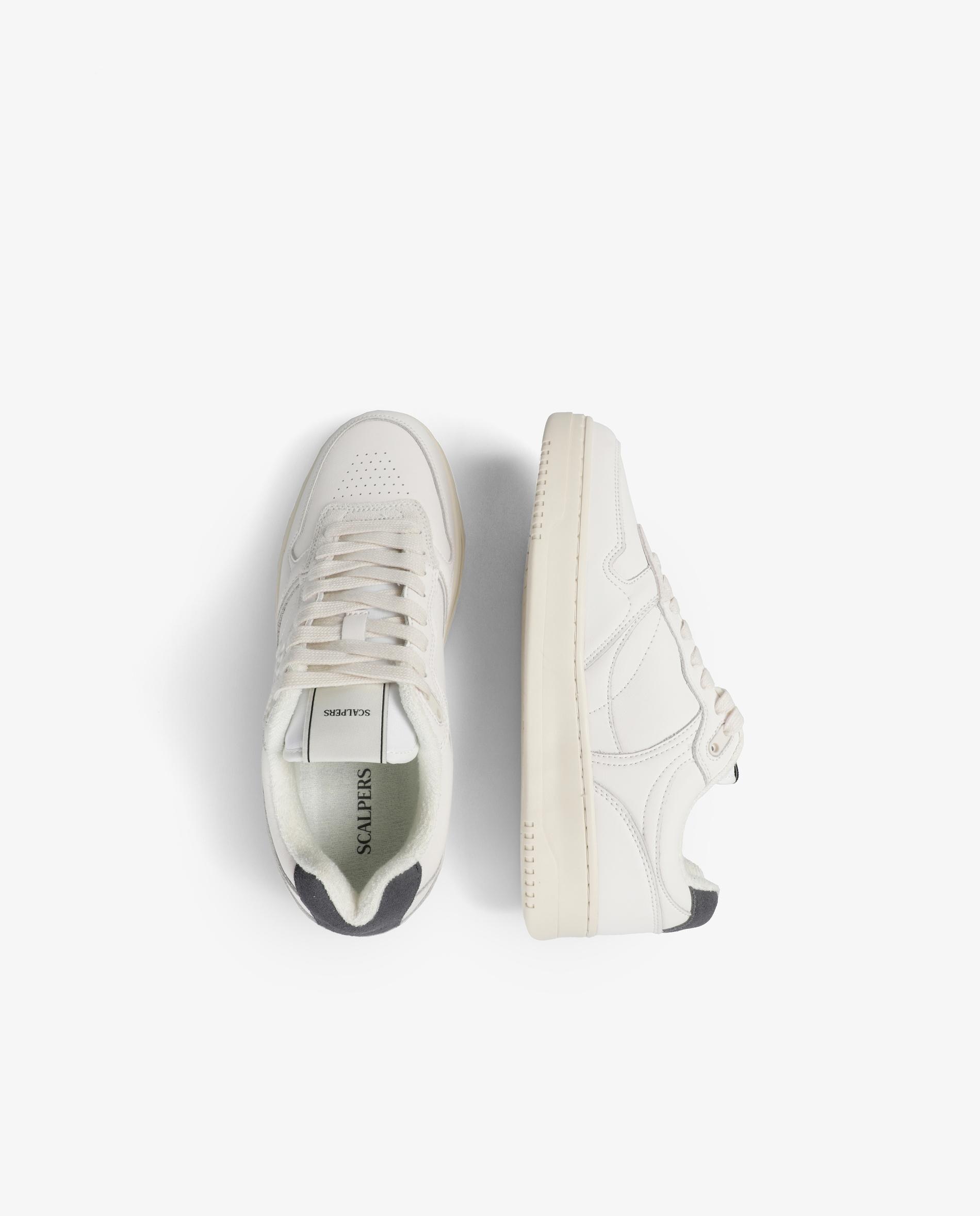 Sapatilhas Retro de Couro com Atacadores Azul / Branco-8