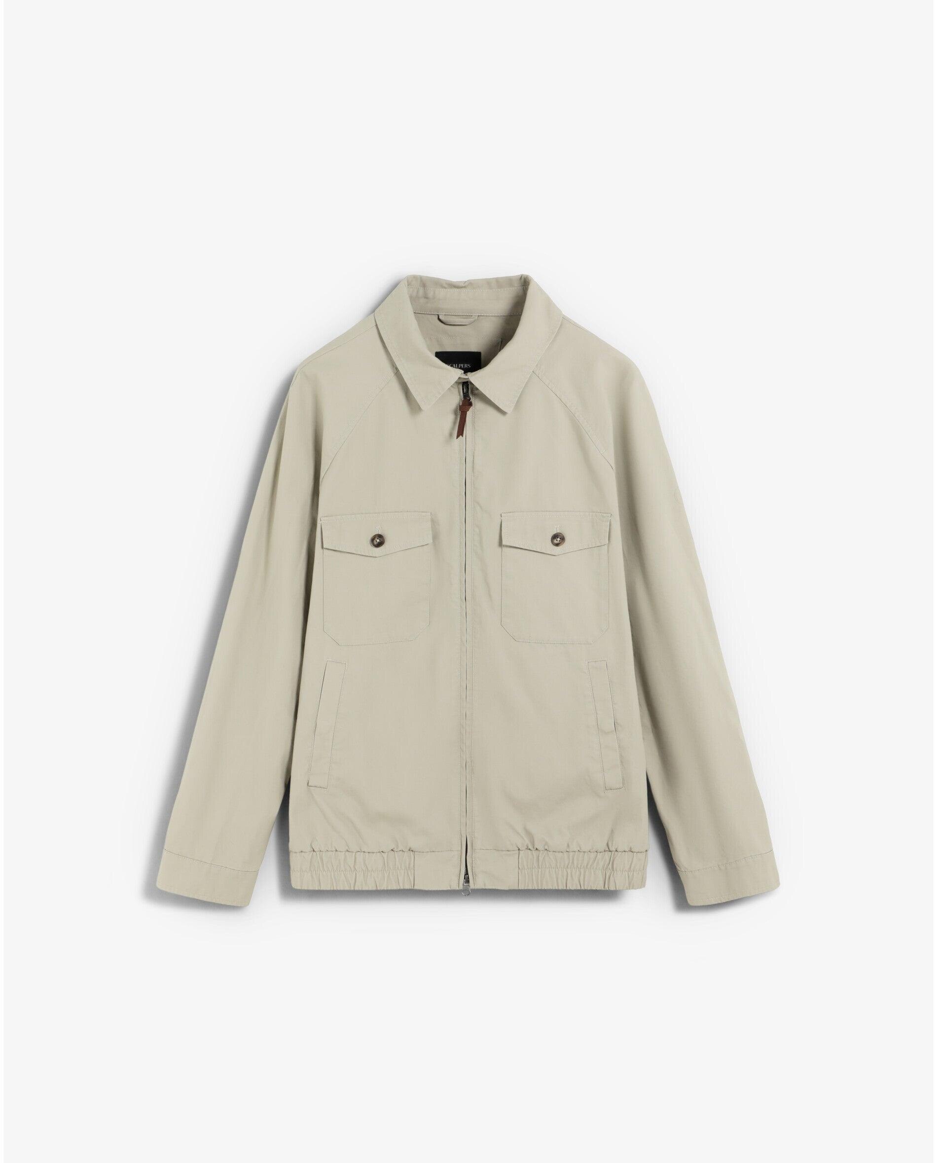 Casaco com Gola Tipo Camisa e Fecho Zip Creme-4