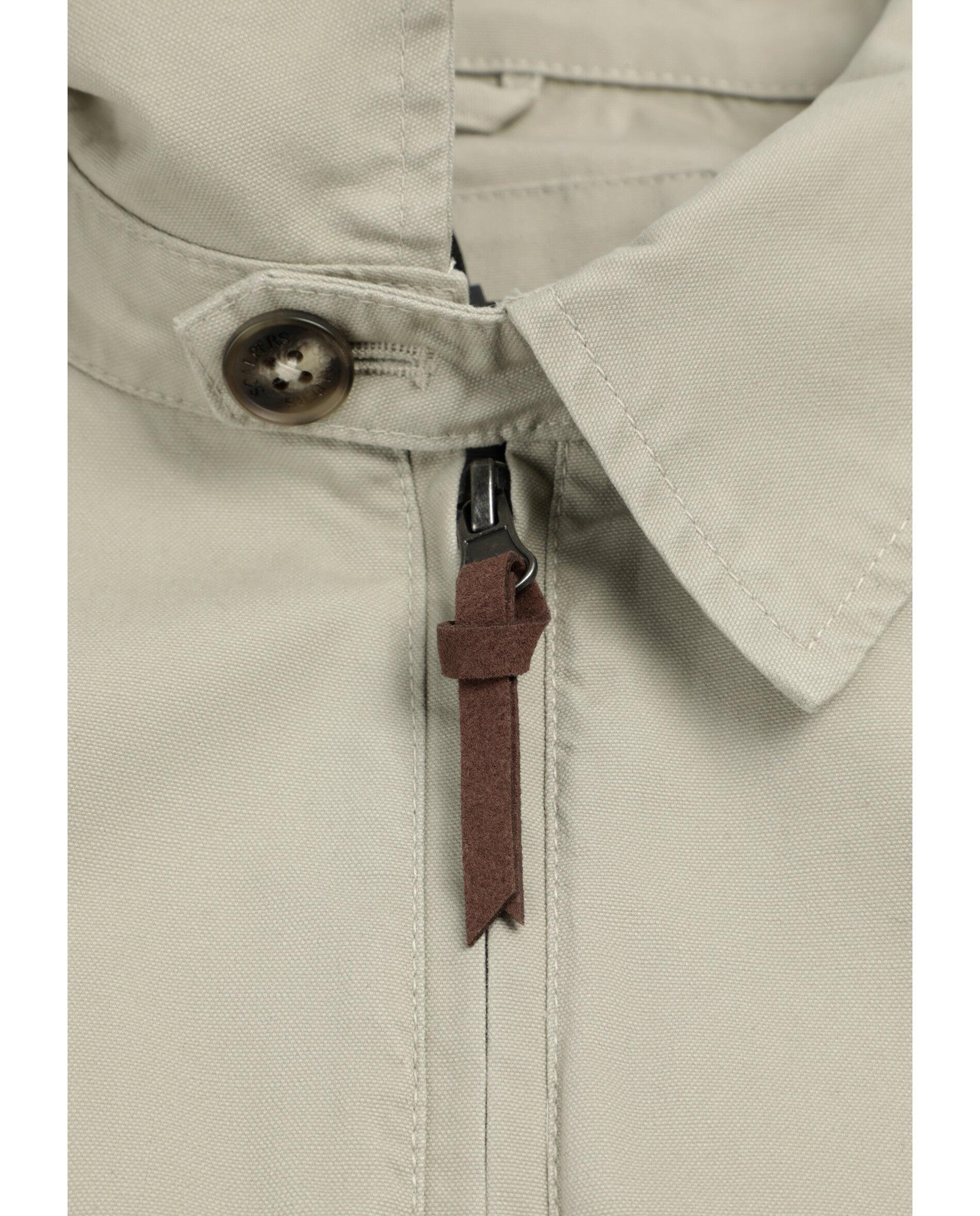 Casaco com Gola Tipo Camisa e Fecho Zip Creme-6