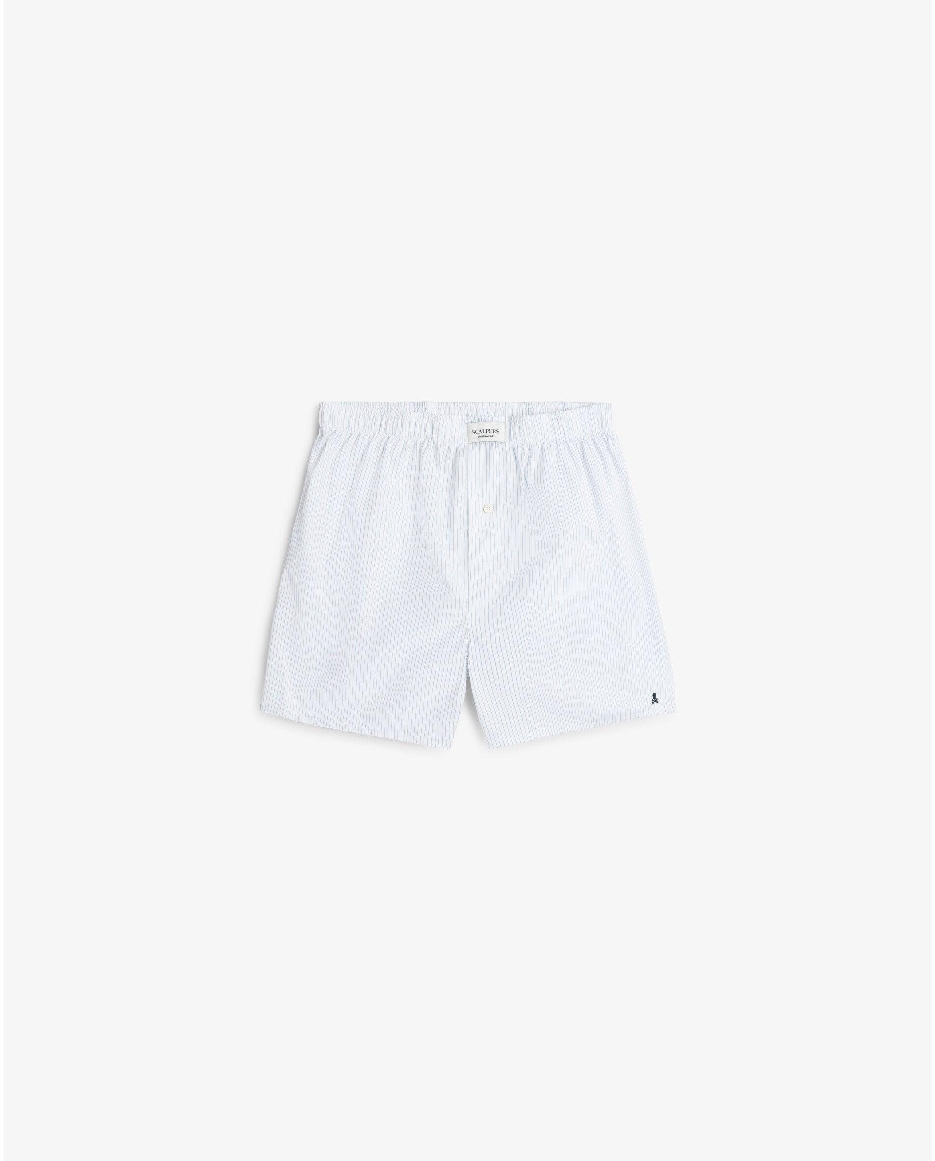 Boxer de Tecido em Algodão Estampado Branco-1