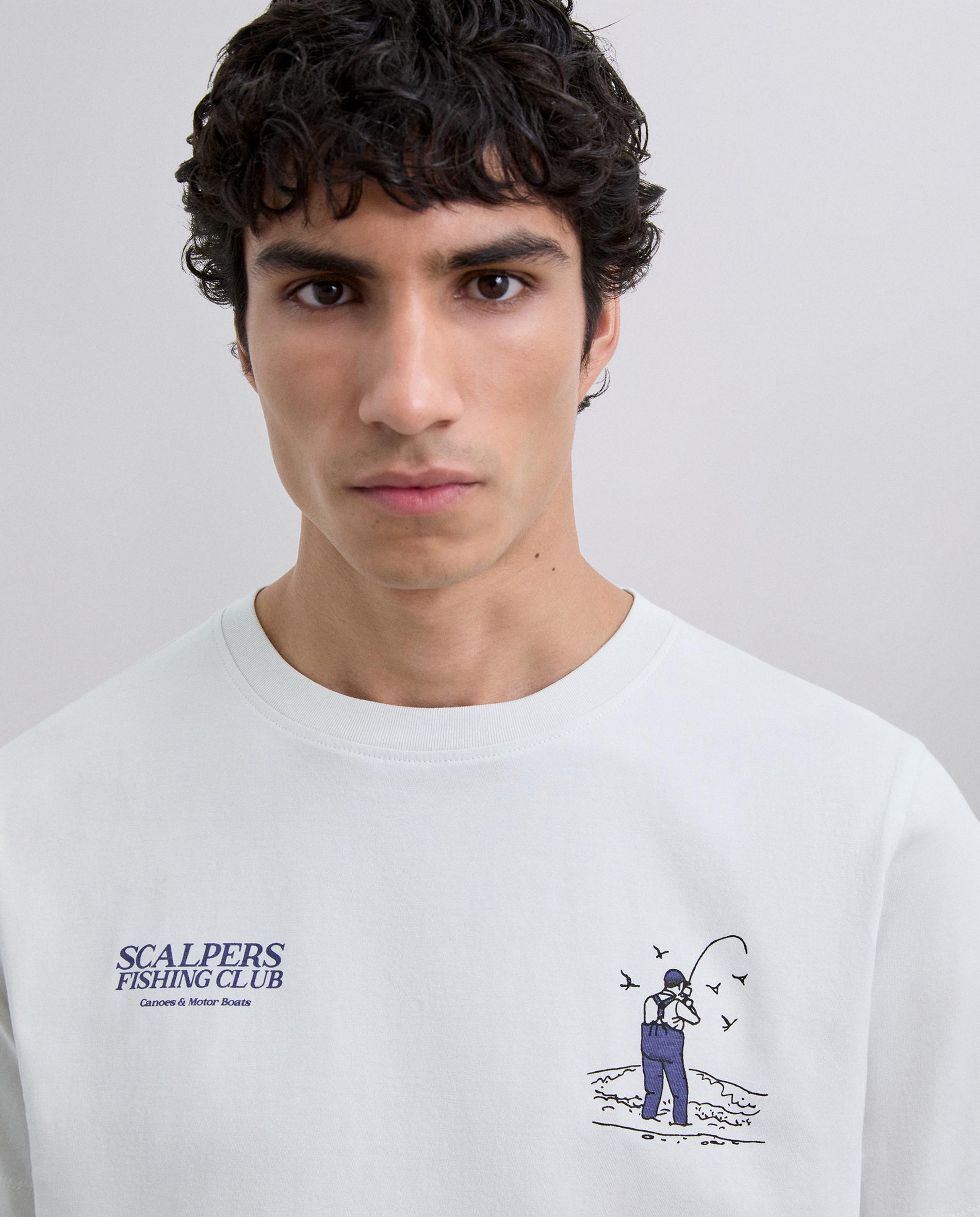 T-shirt de Manga Curta Regular Fit de Algodão Cinzento-claro-4
