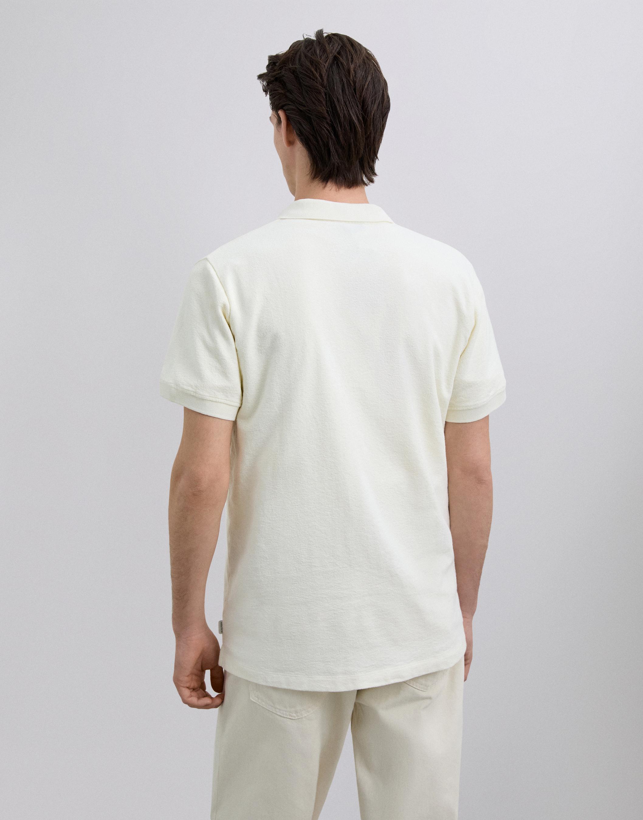 Polo de Manga Curta em Algodão 100% Creme-2