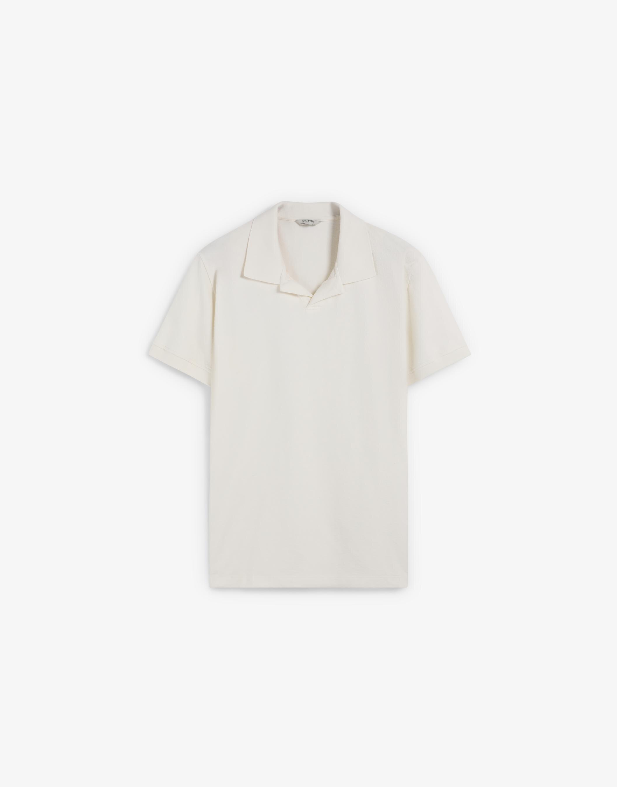 Polo de Manga Curta em Algodão 100% Creme-4