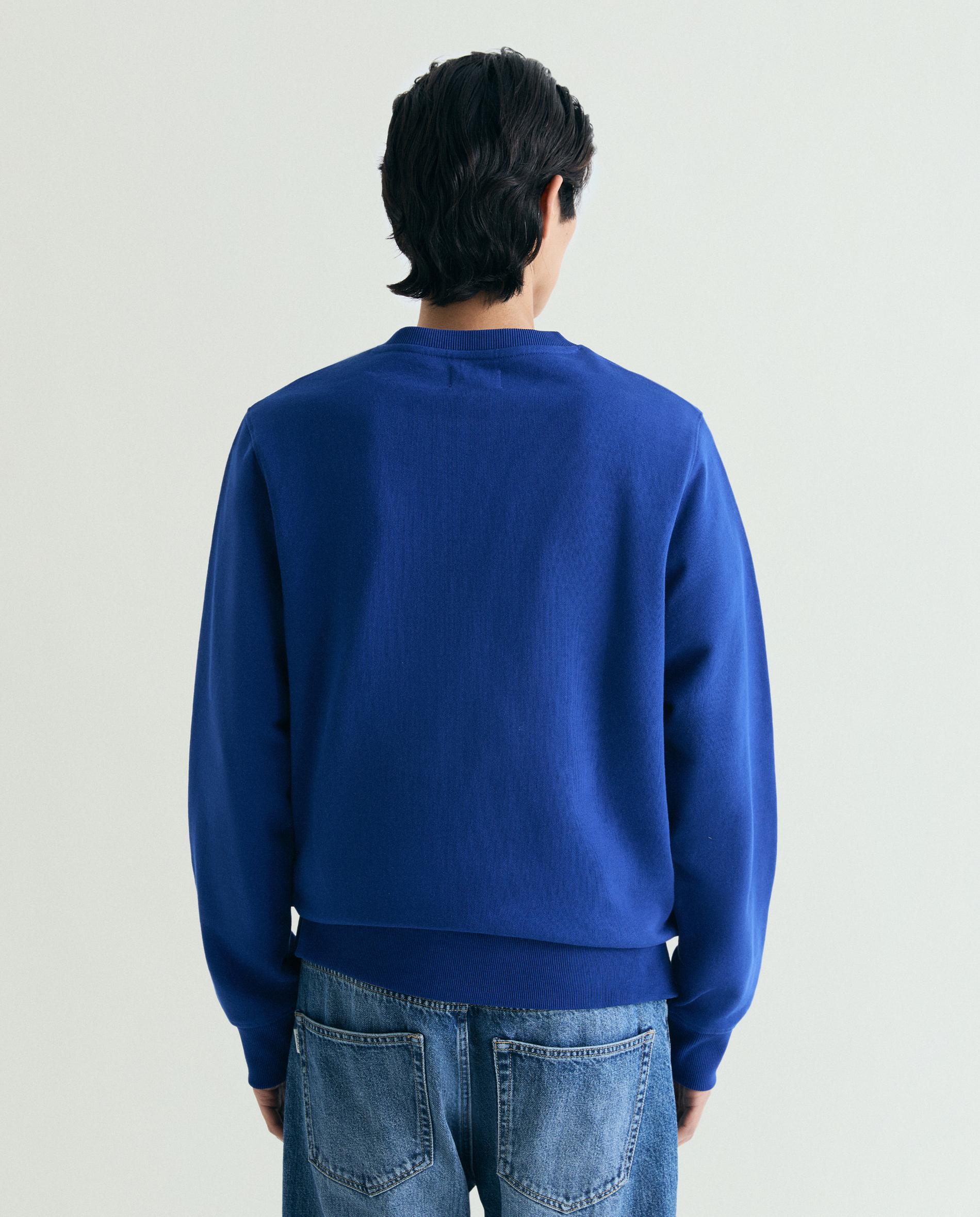 Sweatshirt com Gola Redonda e Logo Frontal Azul-marinho-2