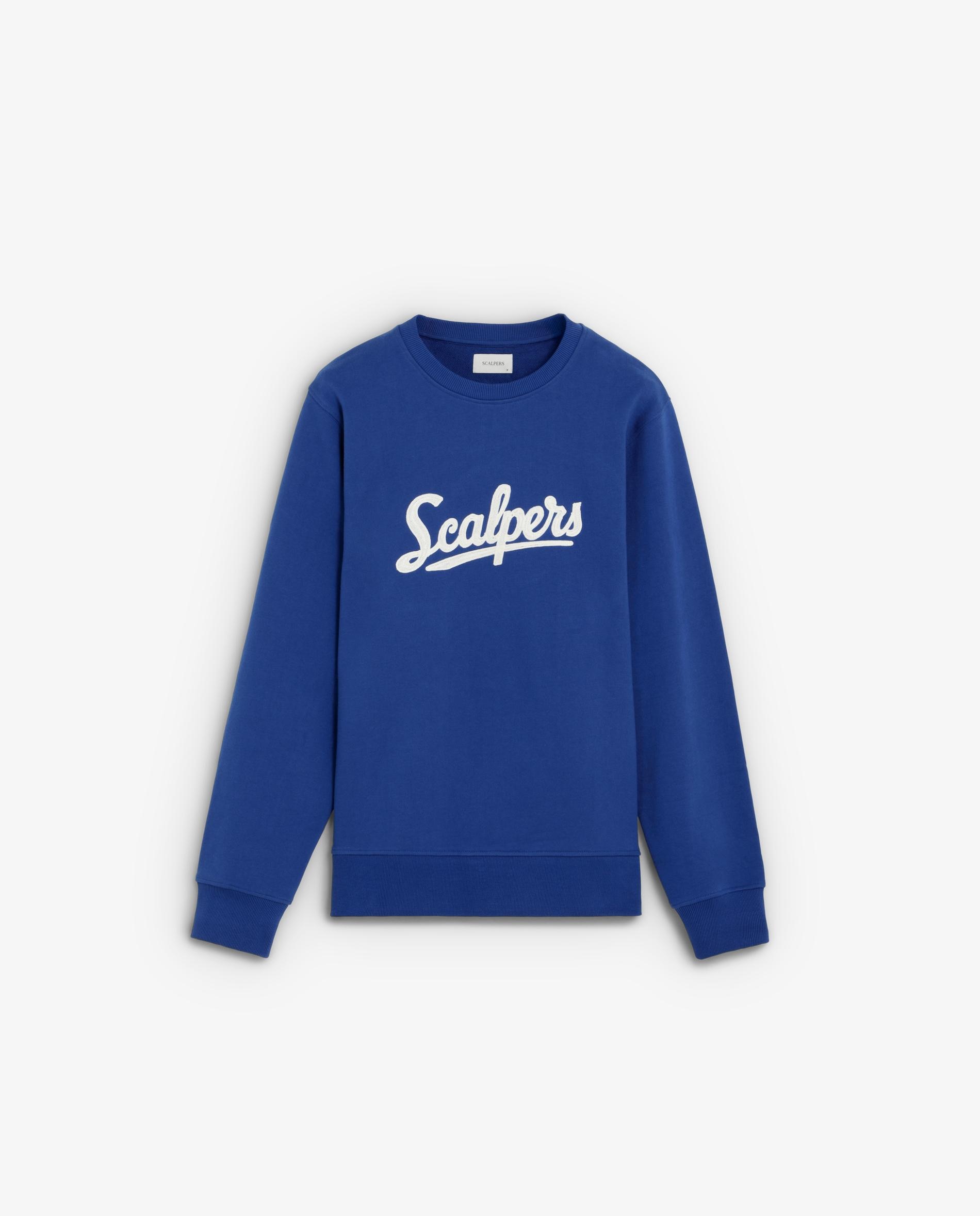 Sweatshirt com Gola Redonda e Logo Frontal Azul-marinho-4