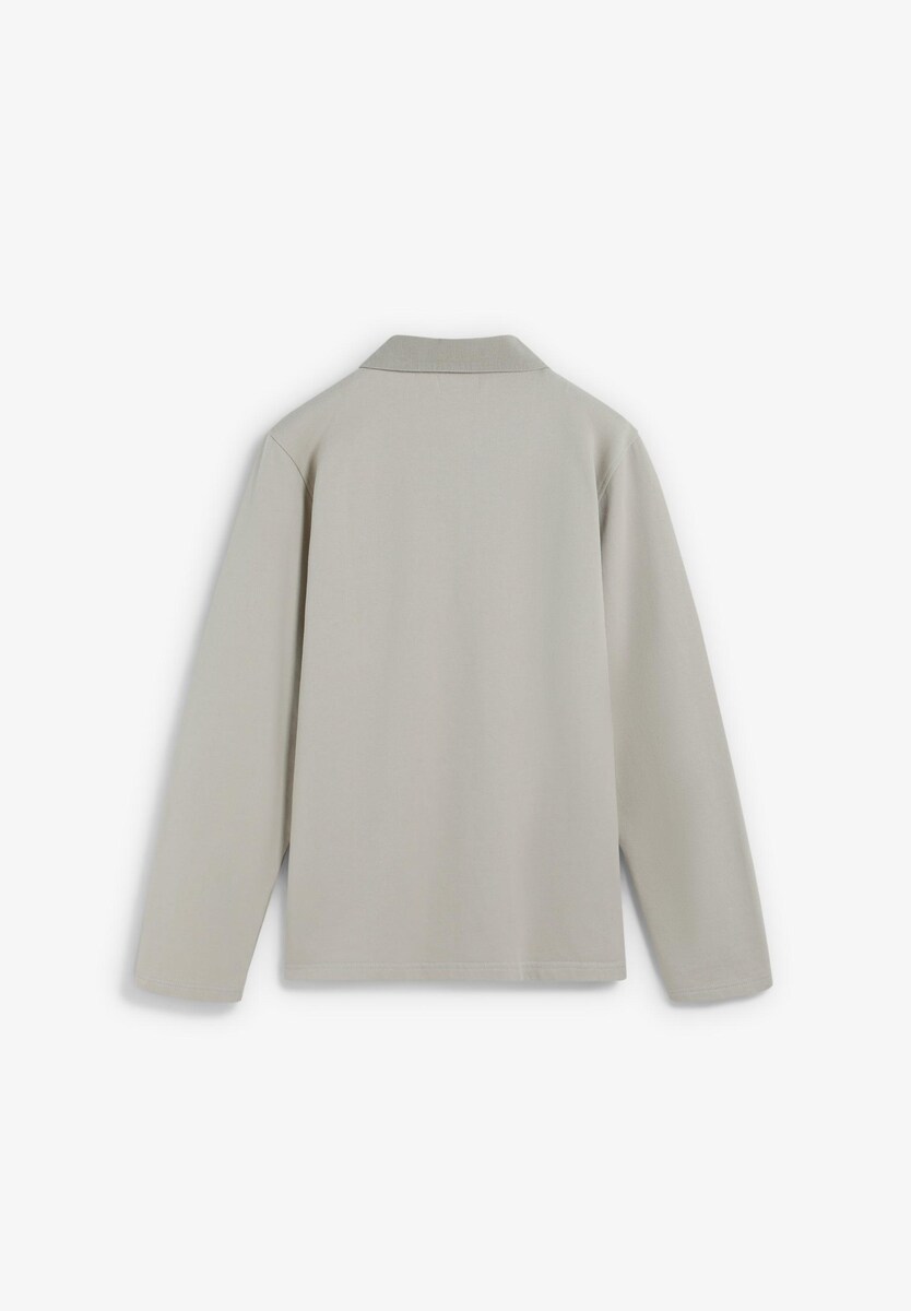 Polo em Algodão 100% de Manga Comprida Natural-6