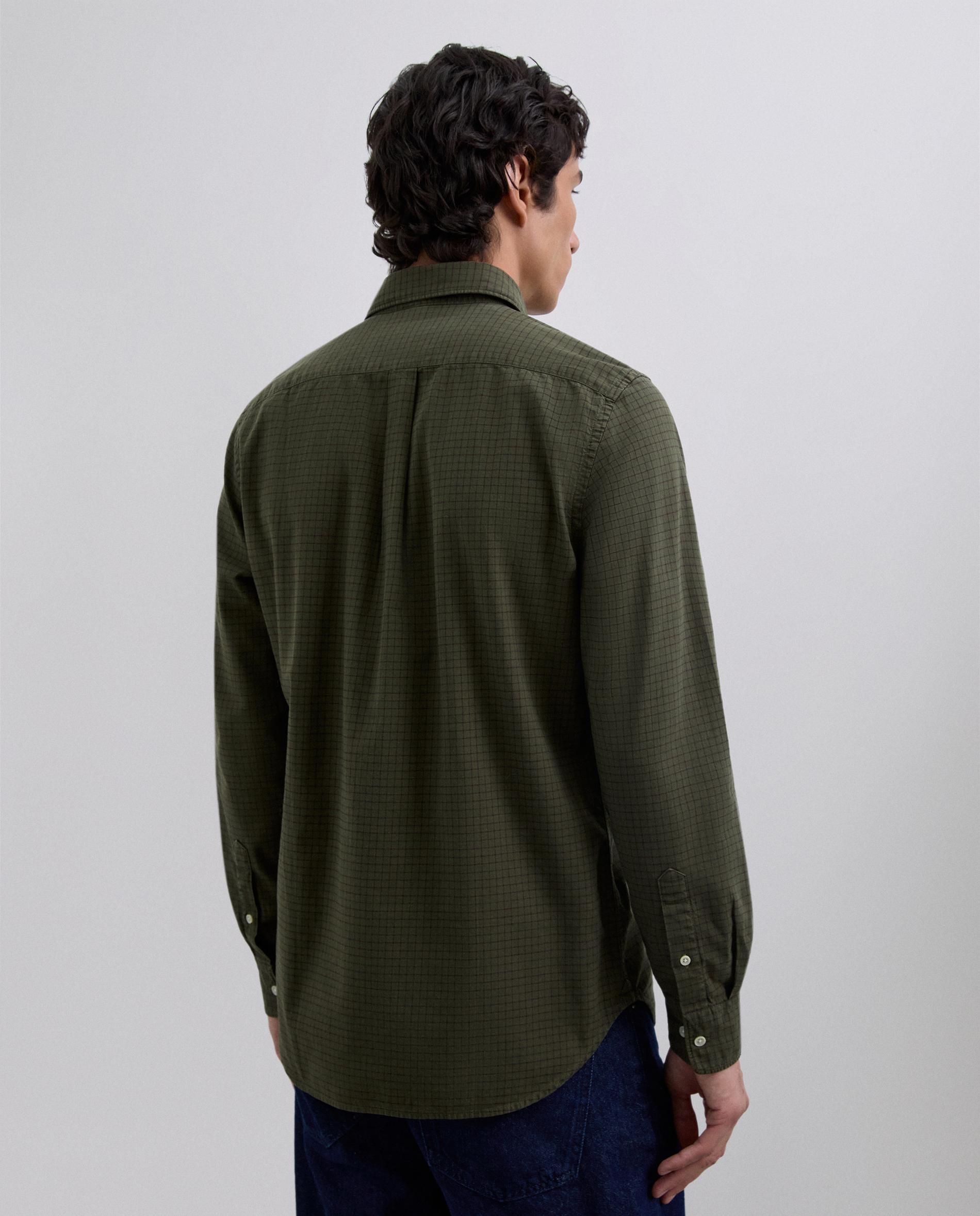 Camisa Aos Quadrados com Gola Clássica e Logo Bordado em Contraste Verde-2