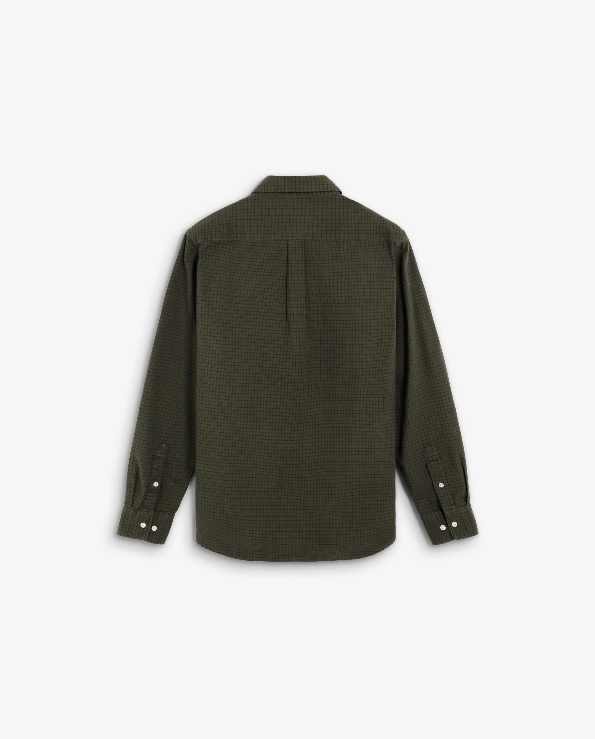 Camisa Aos Quadrados com Gola Clássica e Logo Bordado em Contraste Verde-6
