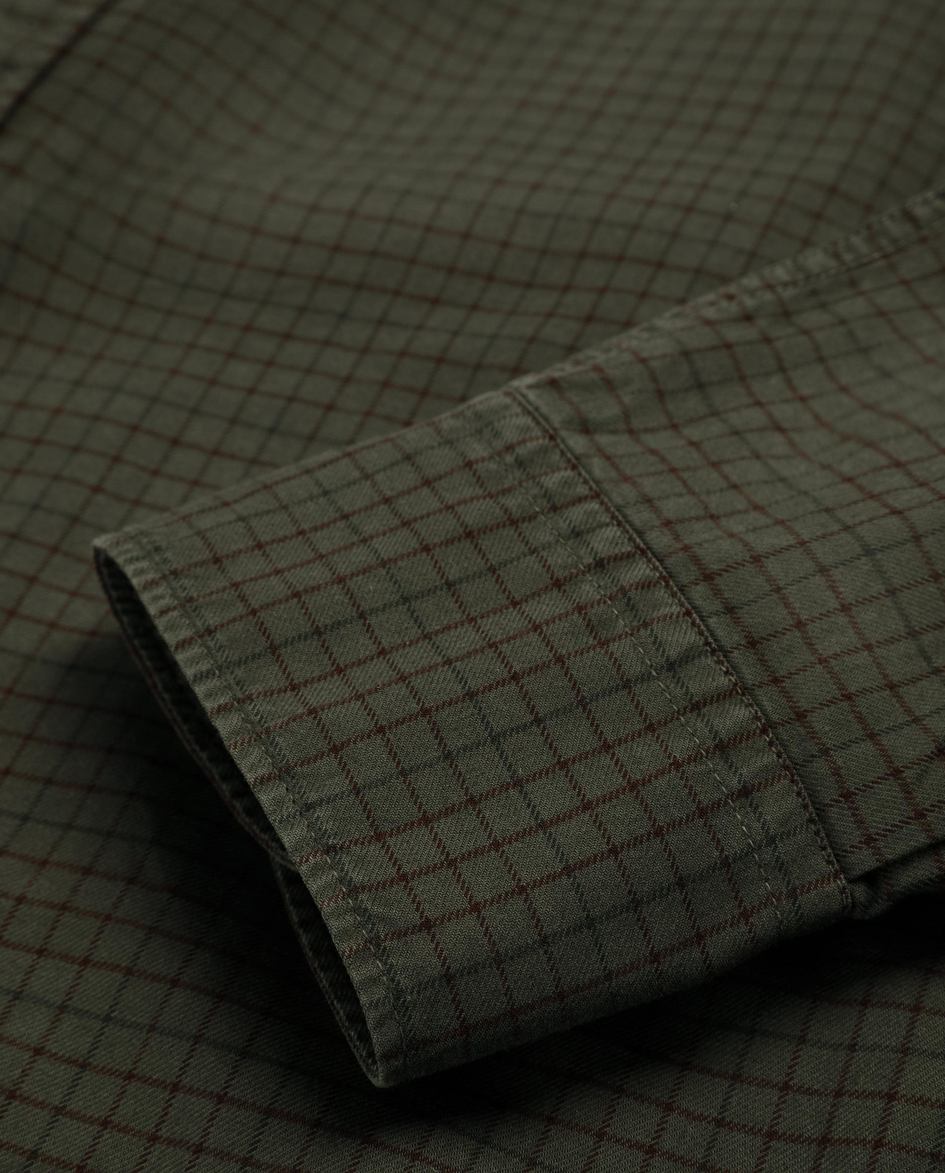 Camisa Aos Quadrados com Gola Clássica e Logo Bordado em Contraste Verde-8