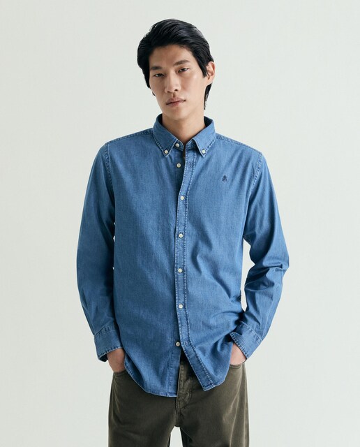 Imagem 0 de Camisa de Ganga Regular Lisa