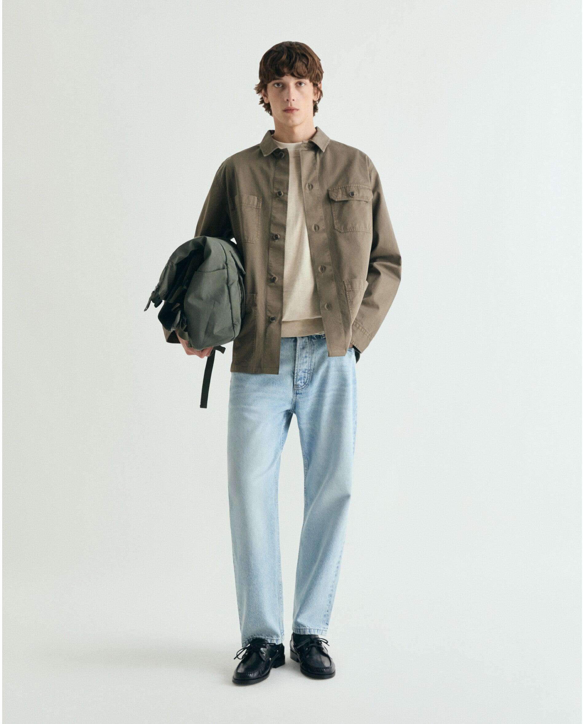 Sobrecamisa Multibolsos com Fecho de Botões Caqui-5