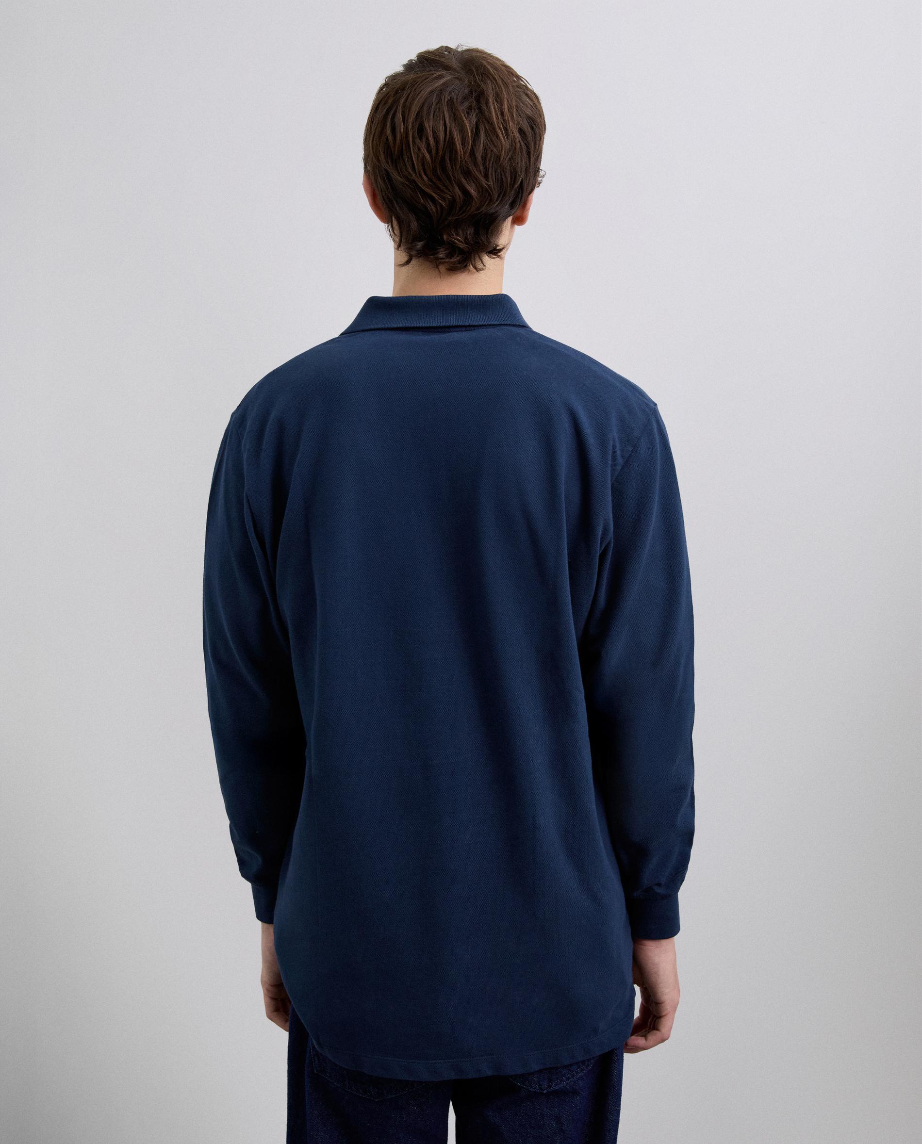Polo de Manga Comprida em Algodão 100% com Punhos Elásticos Navy-2