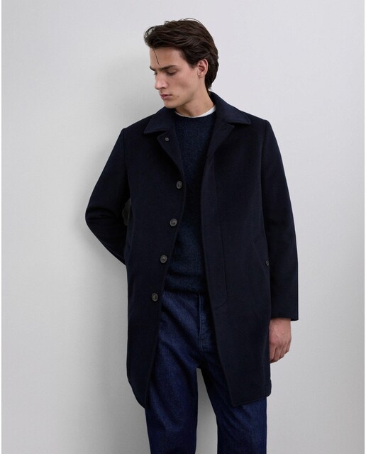 Imagem 0 de Sobretudo de Pano Liso com Botões Ocultos