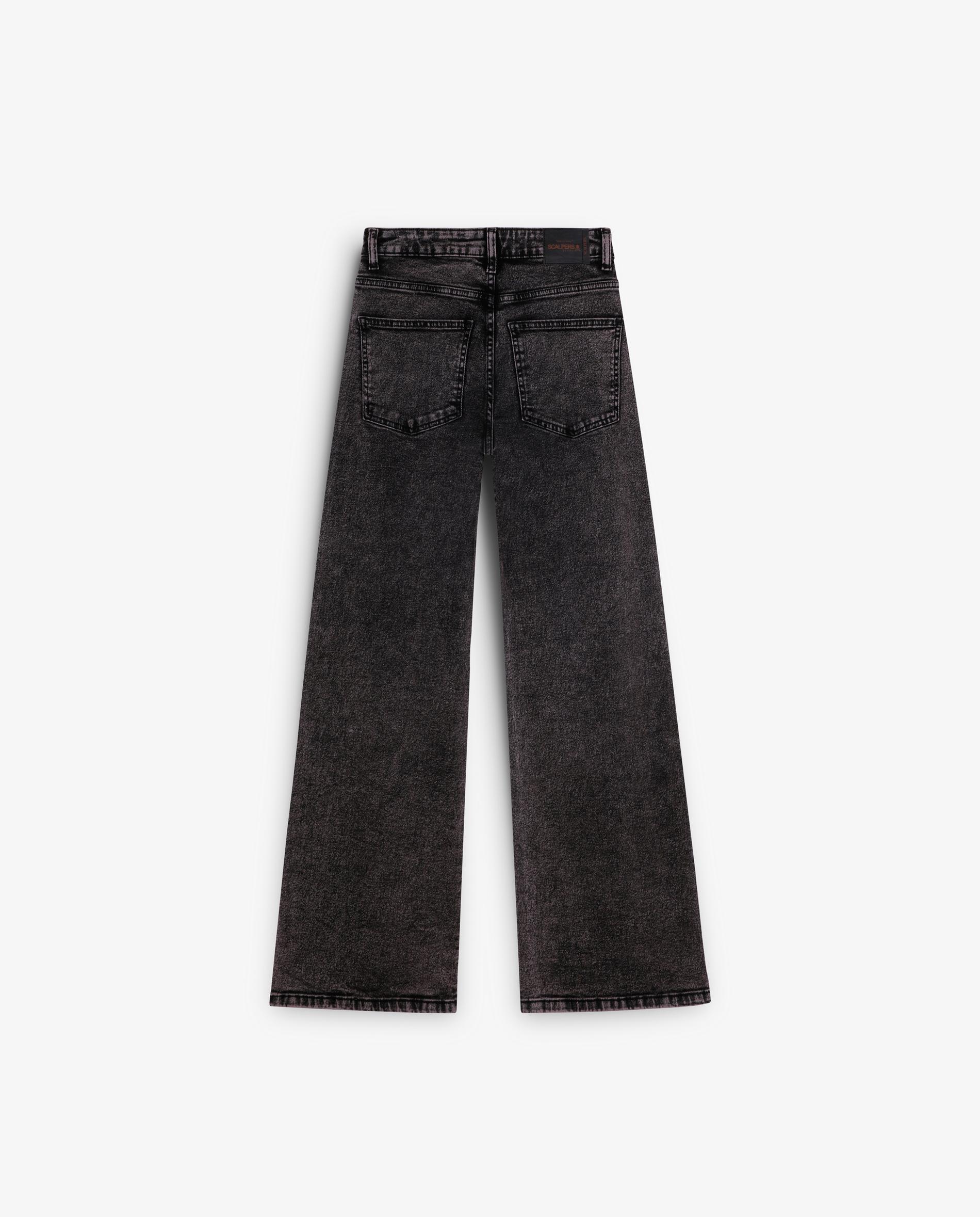 Jeans com Corte a Direito Efeito Lavagem de Cintura Média Castanho-6