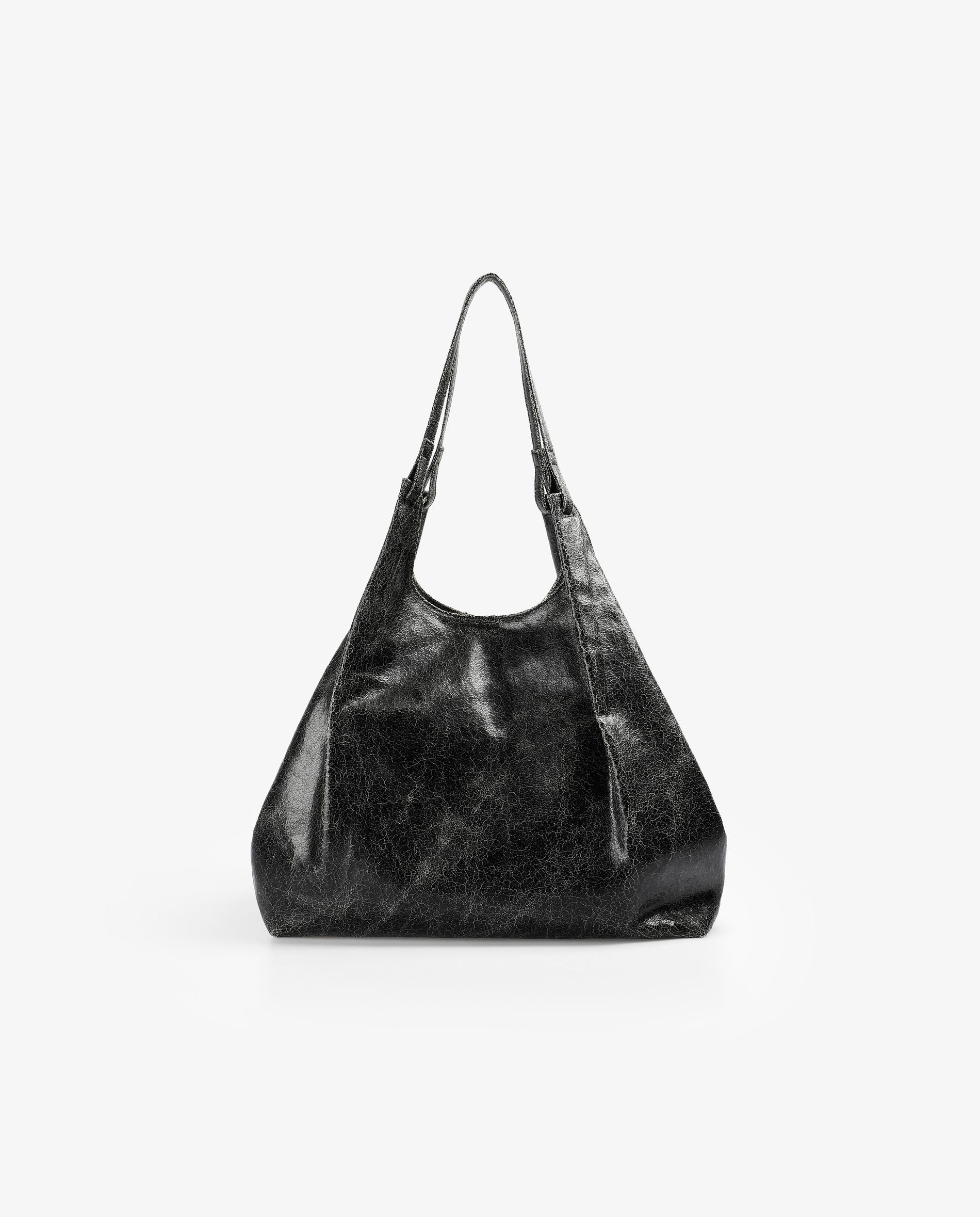 Shopper com Acabamento Brilhante e Alça Dupla Preto-2