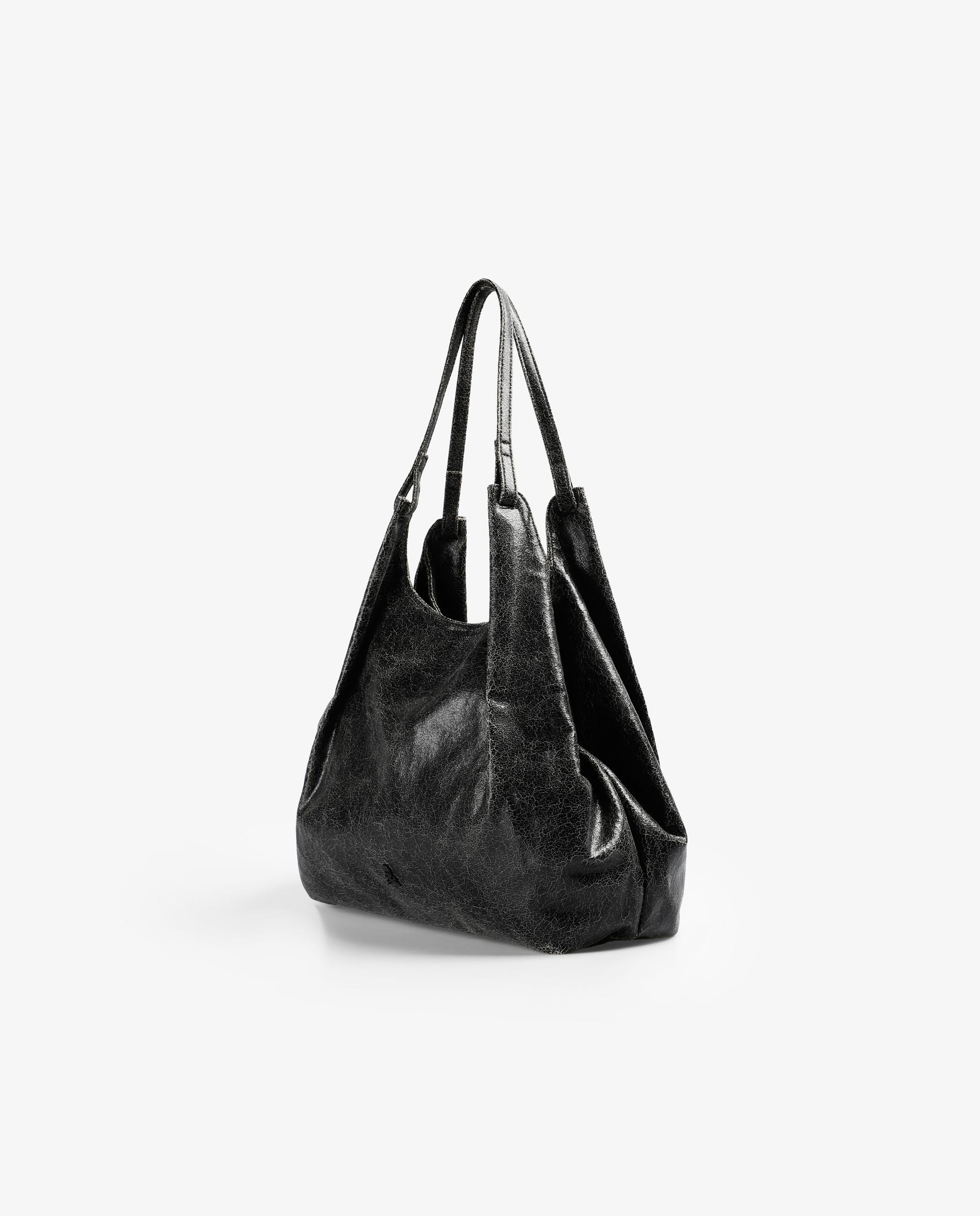 Shopper com Acabamento Brilhante e Alça Dupla Preto-3