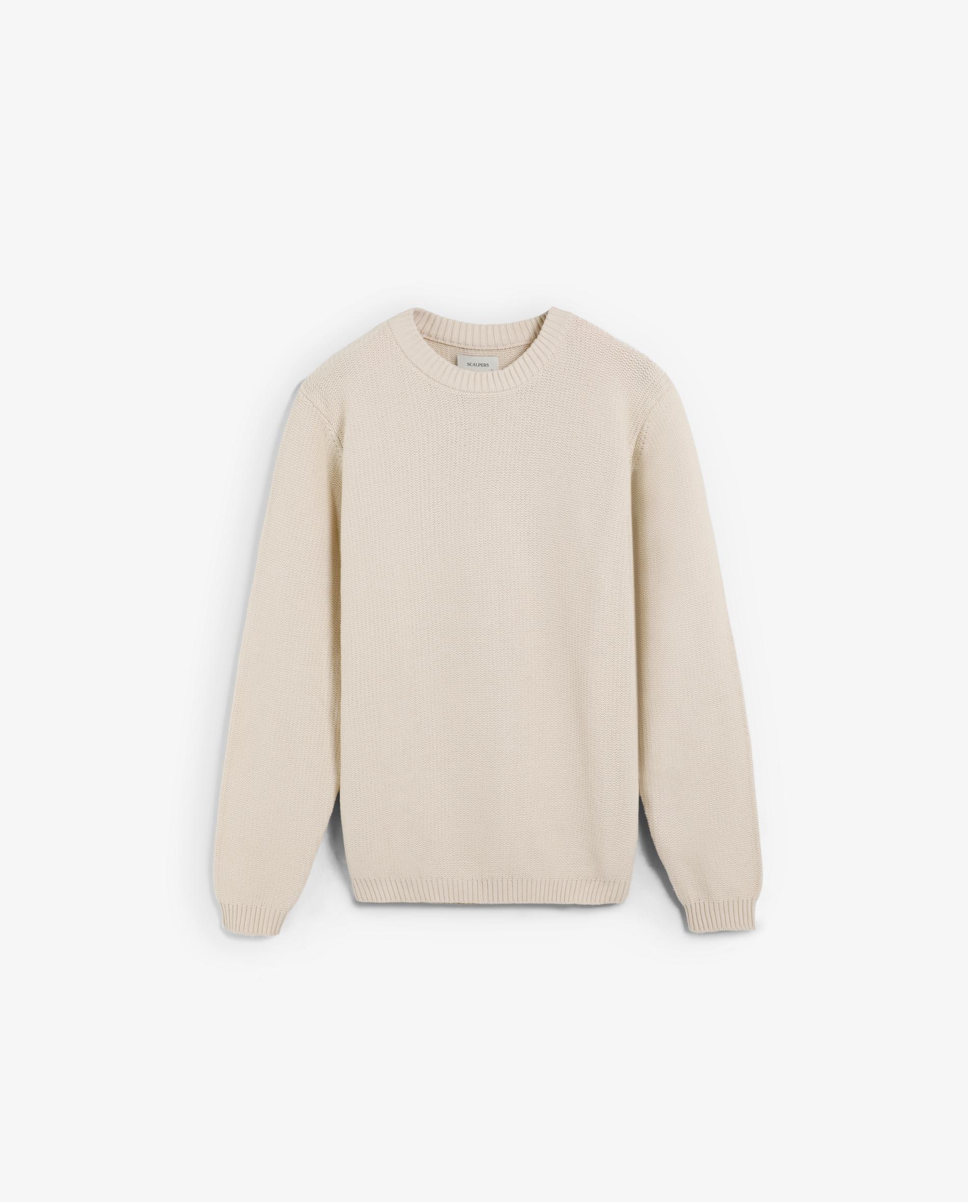 Camisola com Gola Redonda e Caveira Bordada em Peito Creme-6