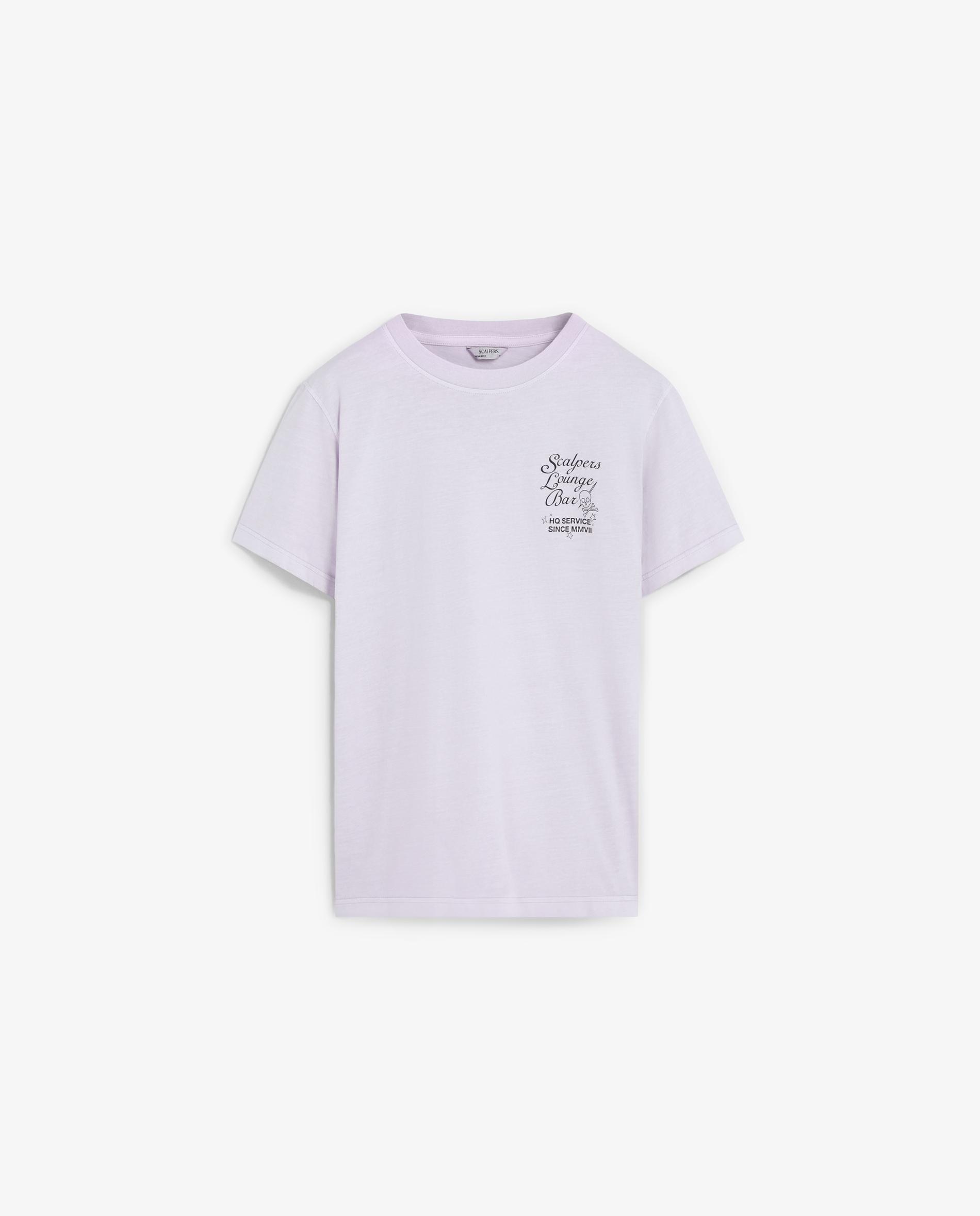 T-shirt de Manga Curta com Print no Peito e Costas Malva-5