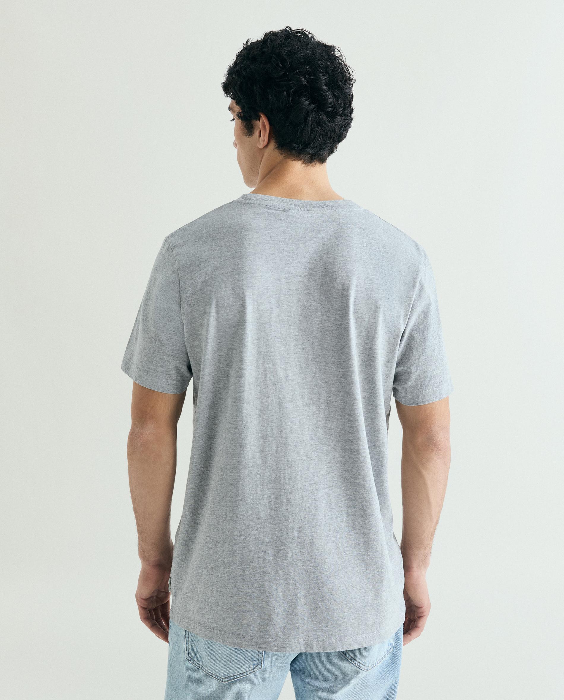 T-shirt de Manga Curta com Logo Frontal Cinzento-3