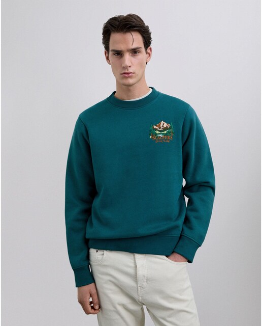 Imagem 0 de Sweatshirt com Gola Redonda e Detalhe Bordado