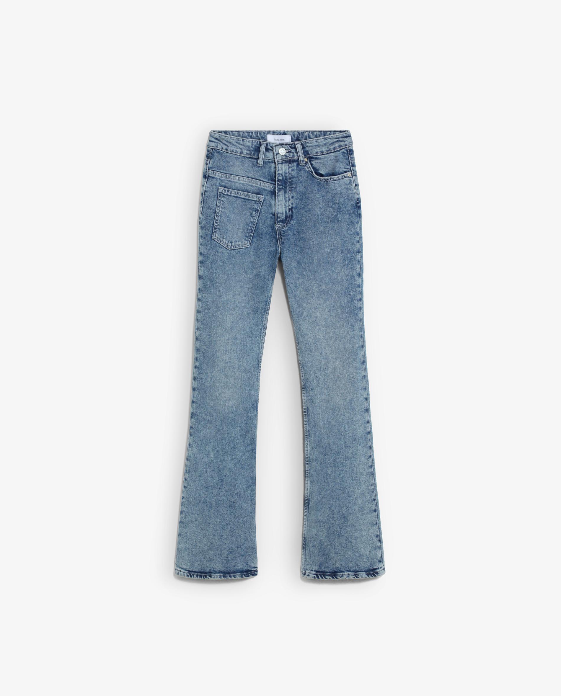Jeans À Boca de Sino Bootcut de Cintura Subida Azul-índigo-4