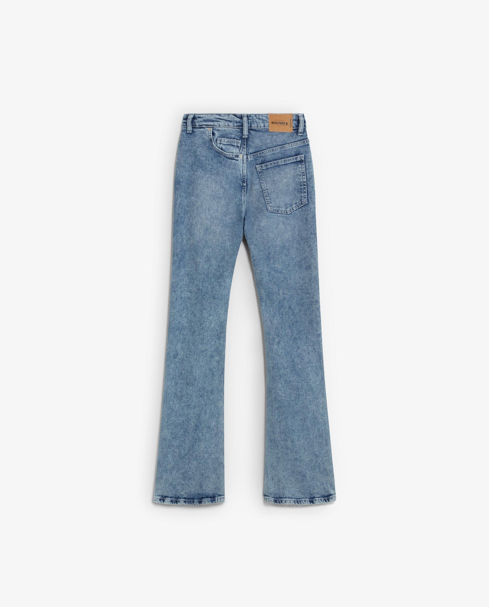 Jeans À Boca de Sino Bootcut de Cintura Subida Azul-índigo-5