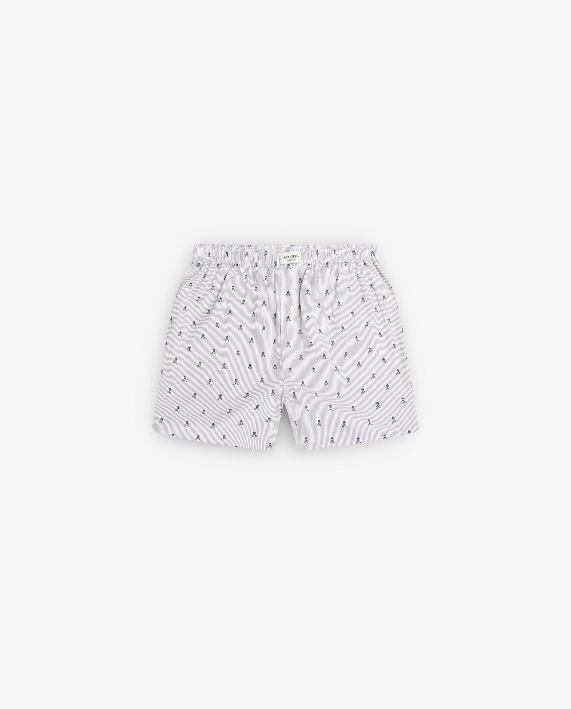 Boxers de Tecido Estampados com Cintura Elástica Bege-1