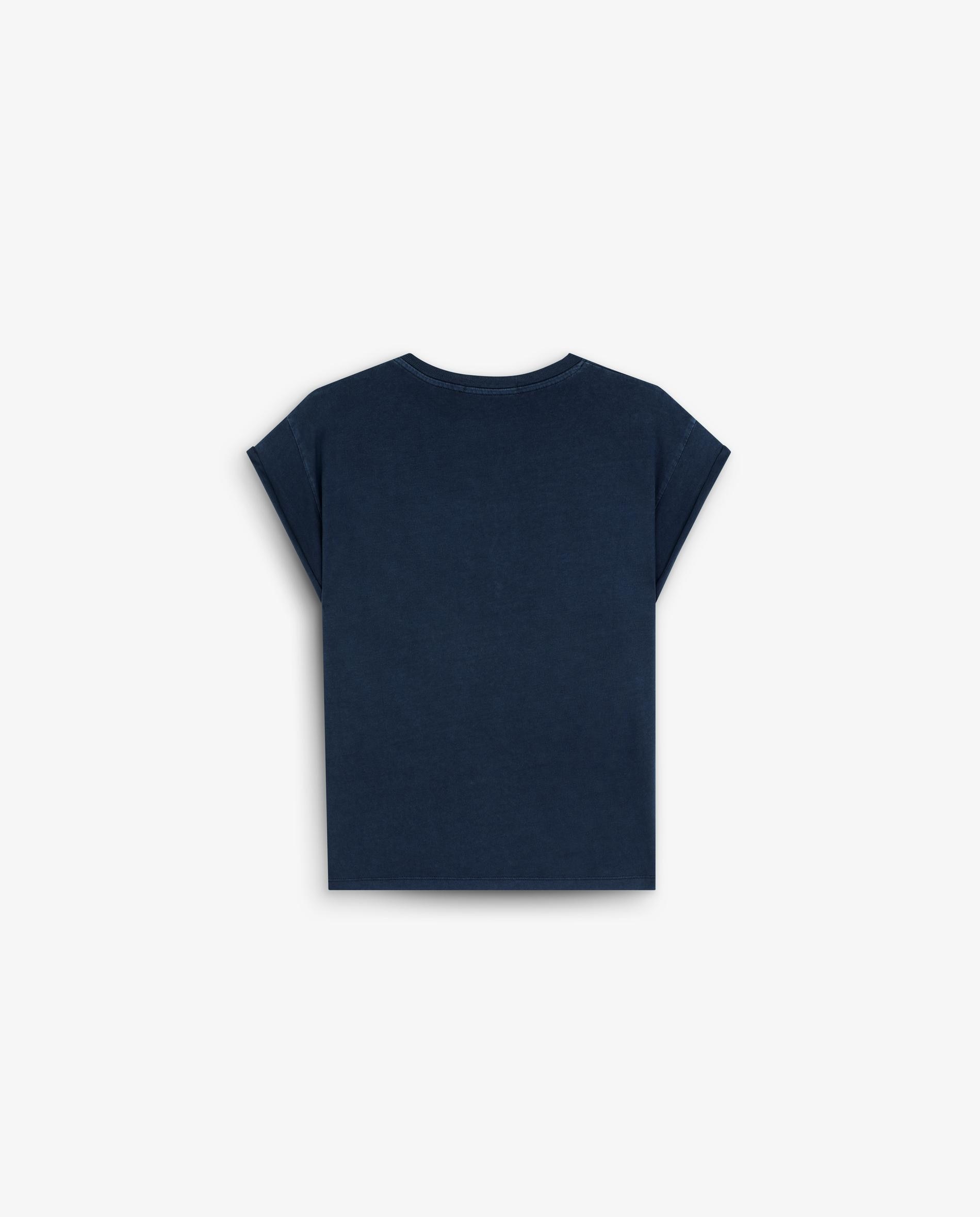 T-shirt Básica de Algodão com Logo Bordado Azul-6
