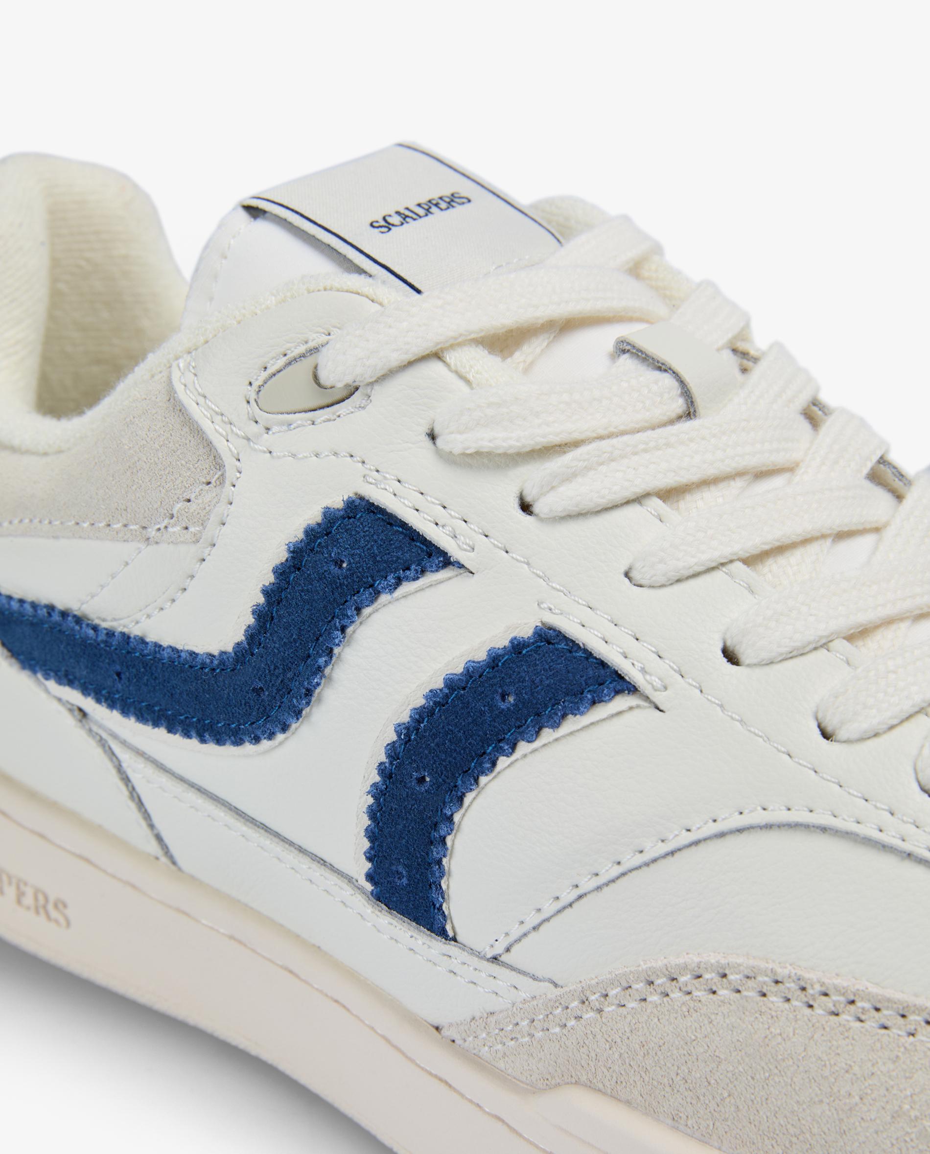 Sapatilhas de Estilo Retro com Contrastes e Atacadores Branco / Laranja-6