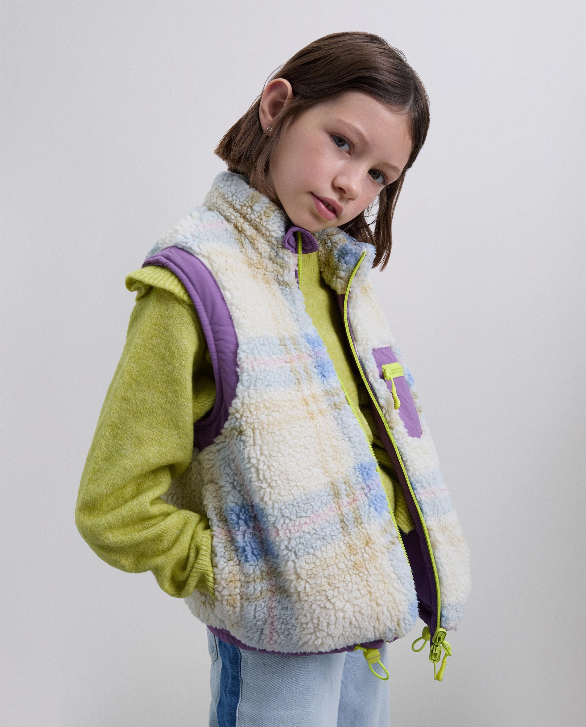 Colete de Sobretudo Infantil Reversível com Bolso de Fecho Zip Scalpers Roxo-1