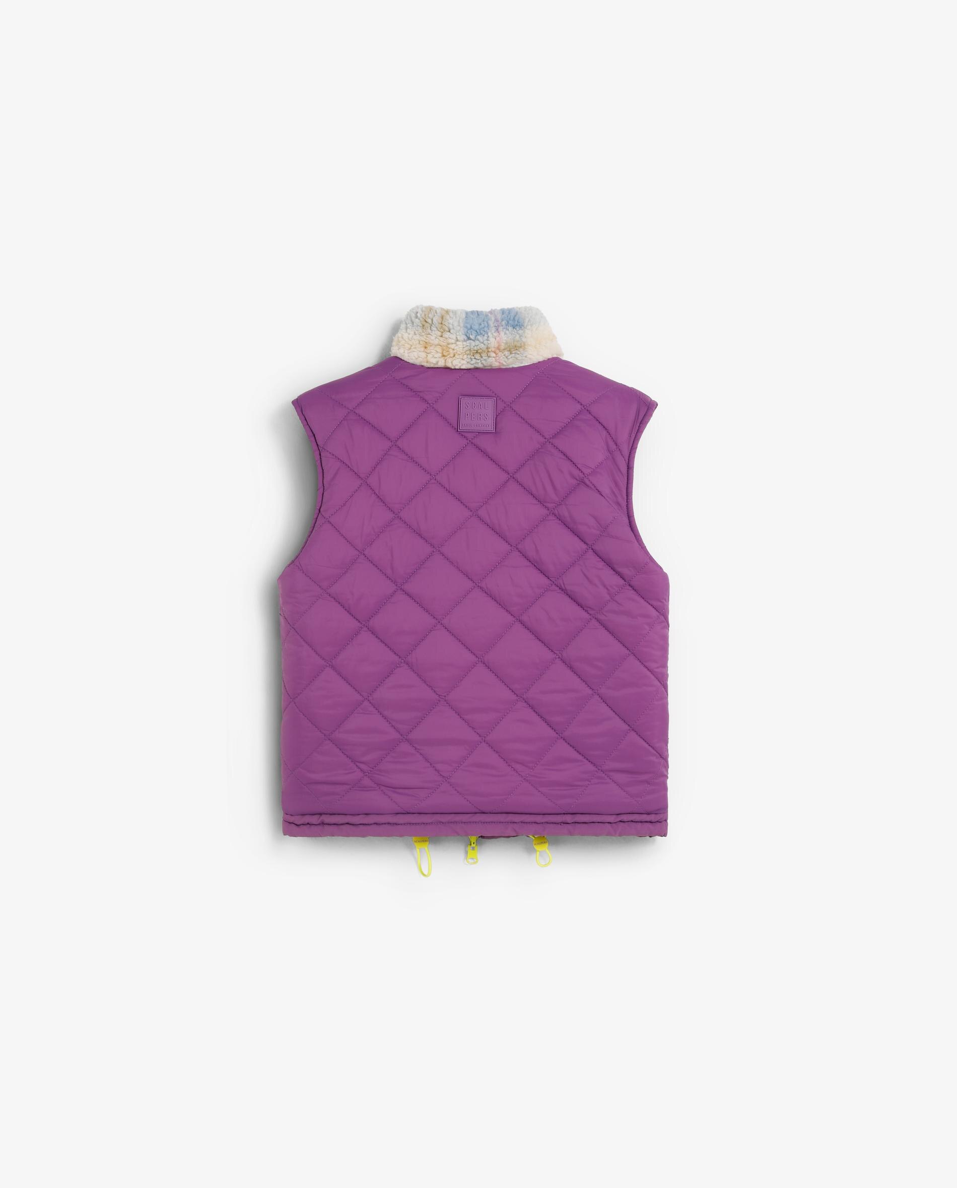 Colete de Sobretudo Infantil Reversível com Bolso de Fecho Zip Scalpers Roxo-4