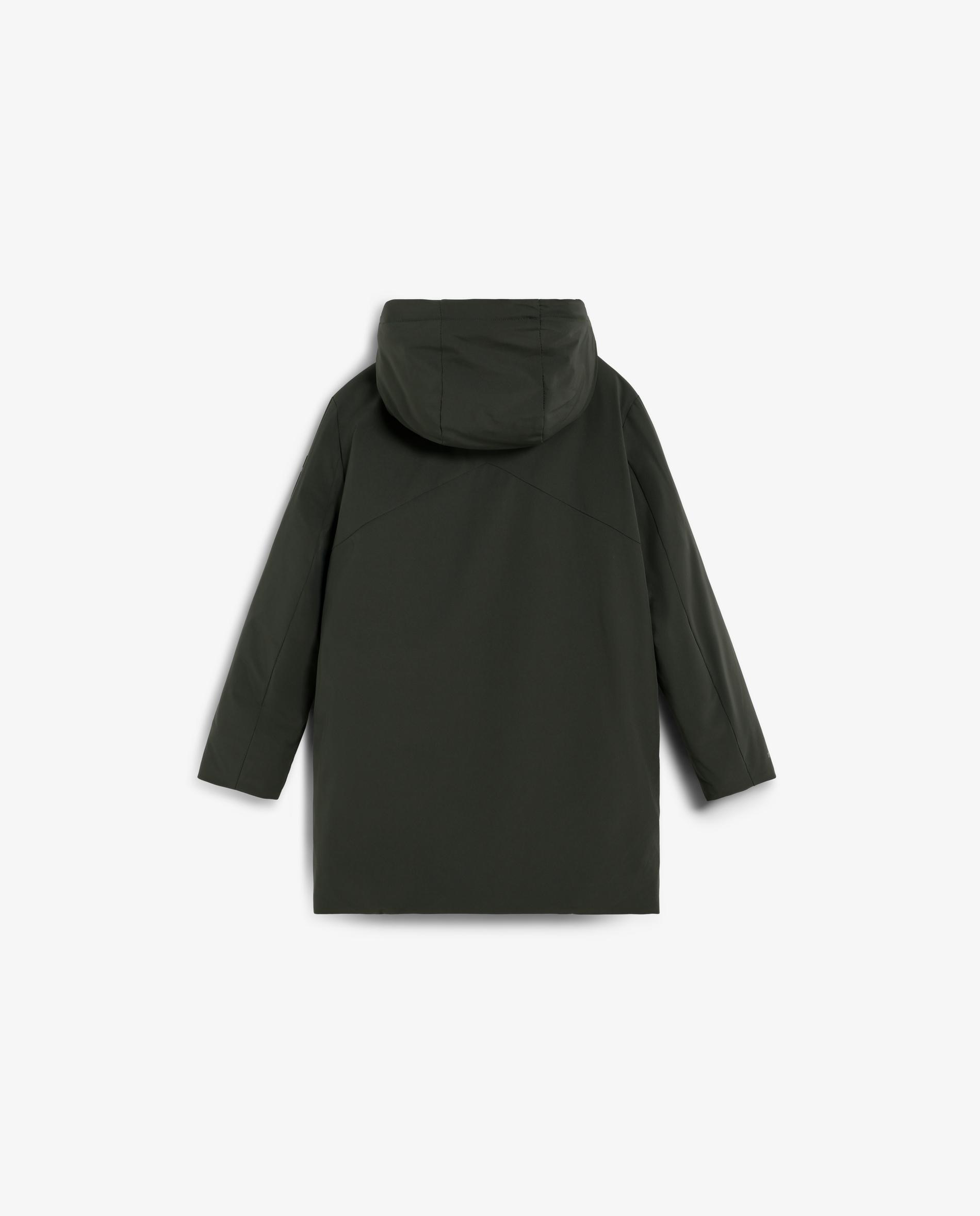 Parka Infantil com Capuz e Fecho Zip Verde-escuro-6