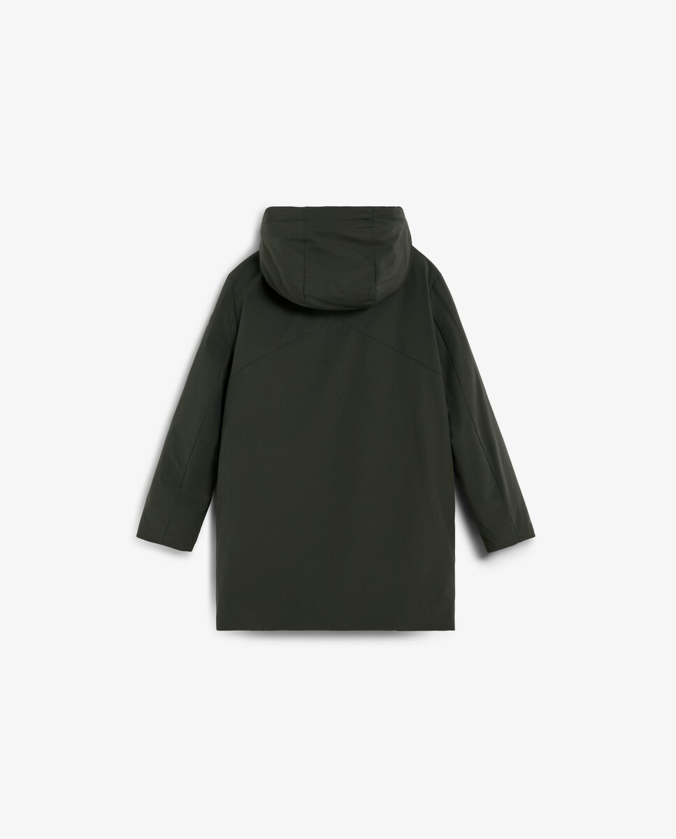 Parka Infantil com Capuz e Fecho Zip Verde-escuro-6